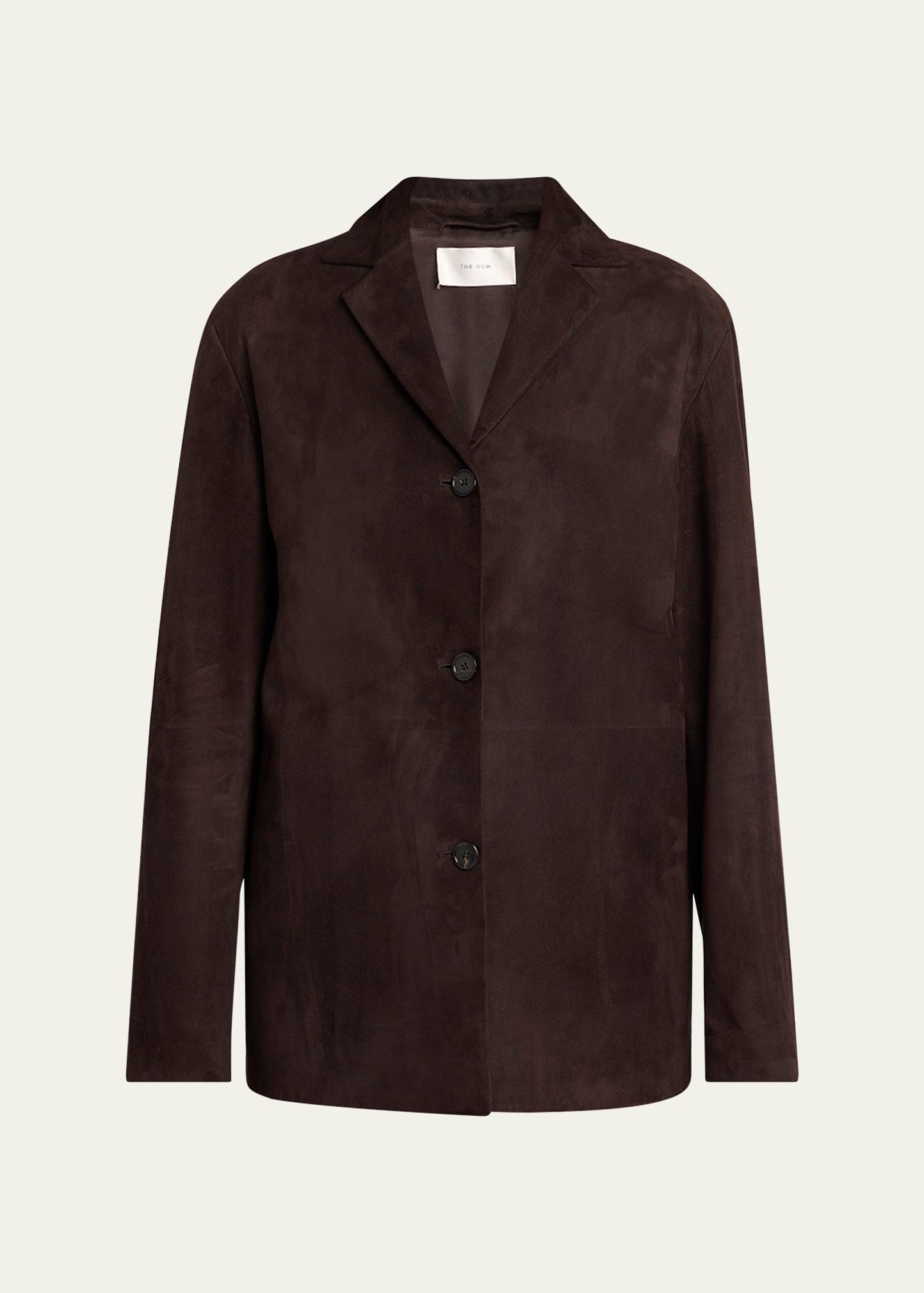 fabian suede single-breasted jacket