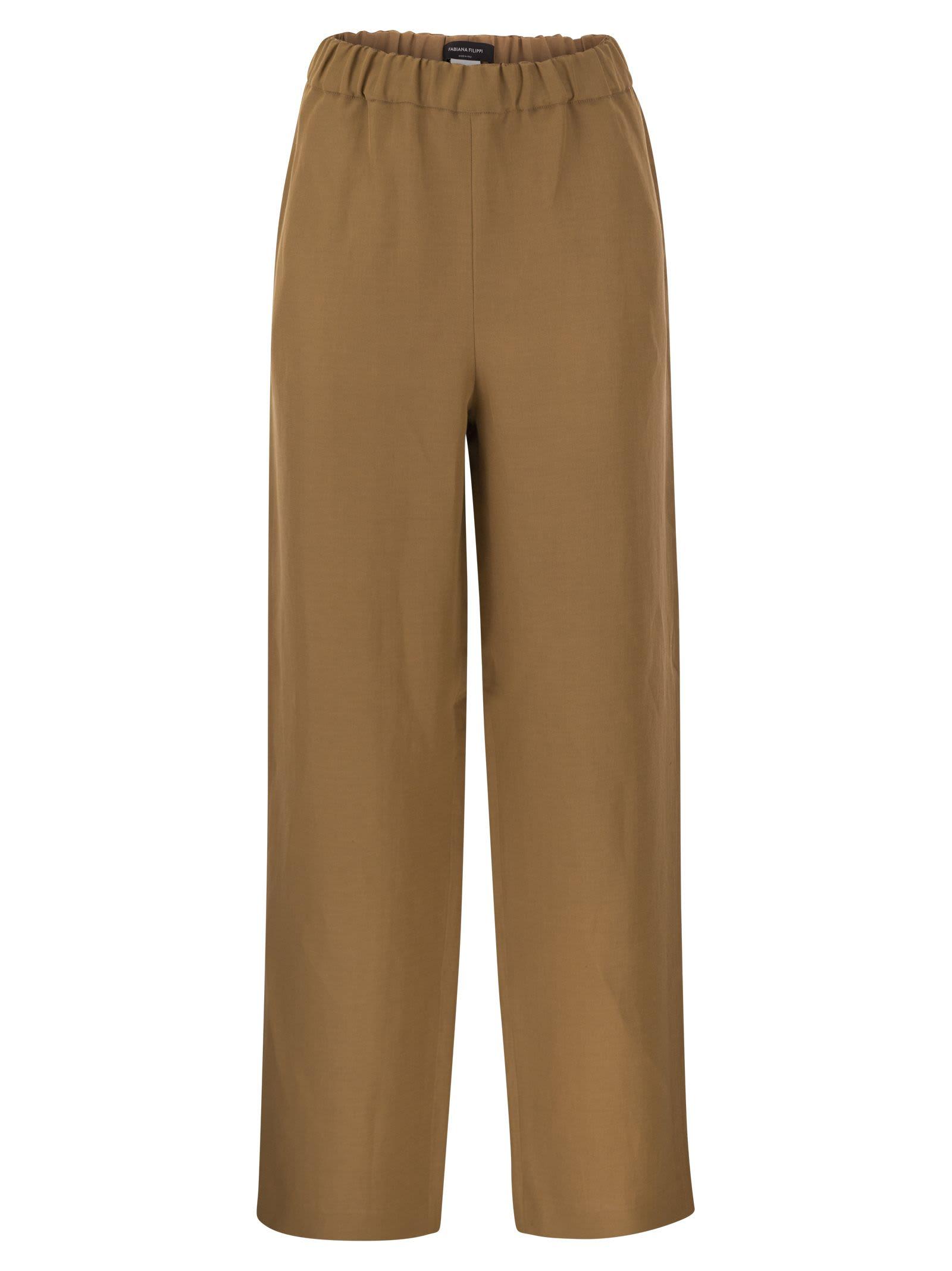 fabiana filippi cognac brown twill weave trousers