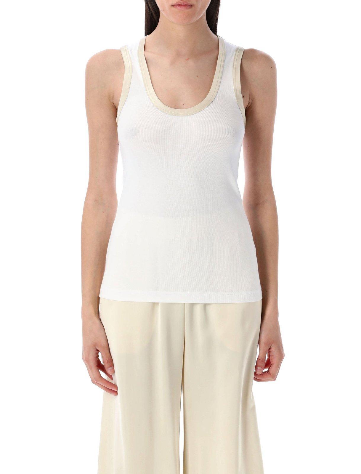 fabiana filippi contrasted-border scoop-neck tank top
