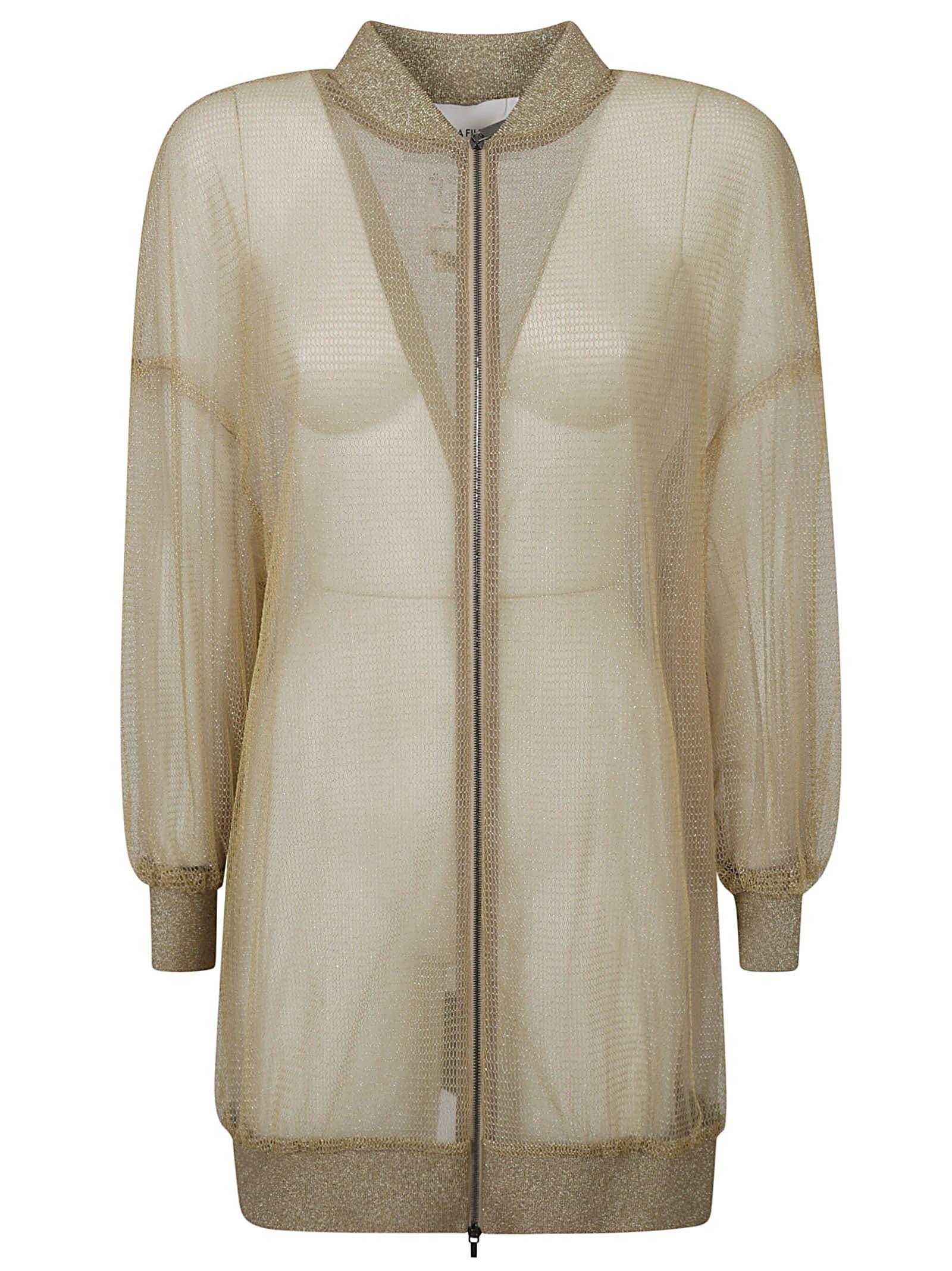 fabiana filippi glitter embellished lace zip cardigan