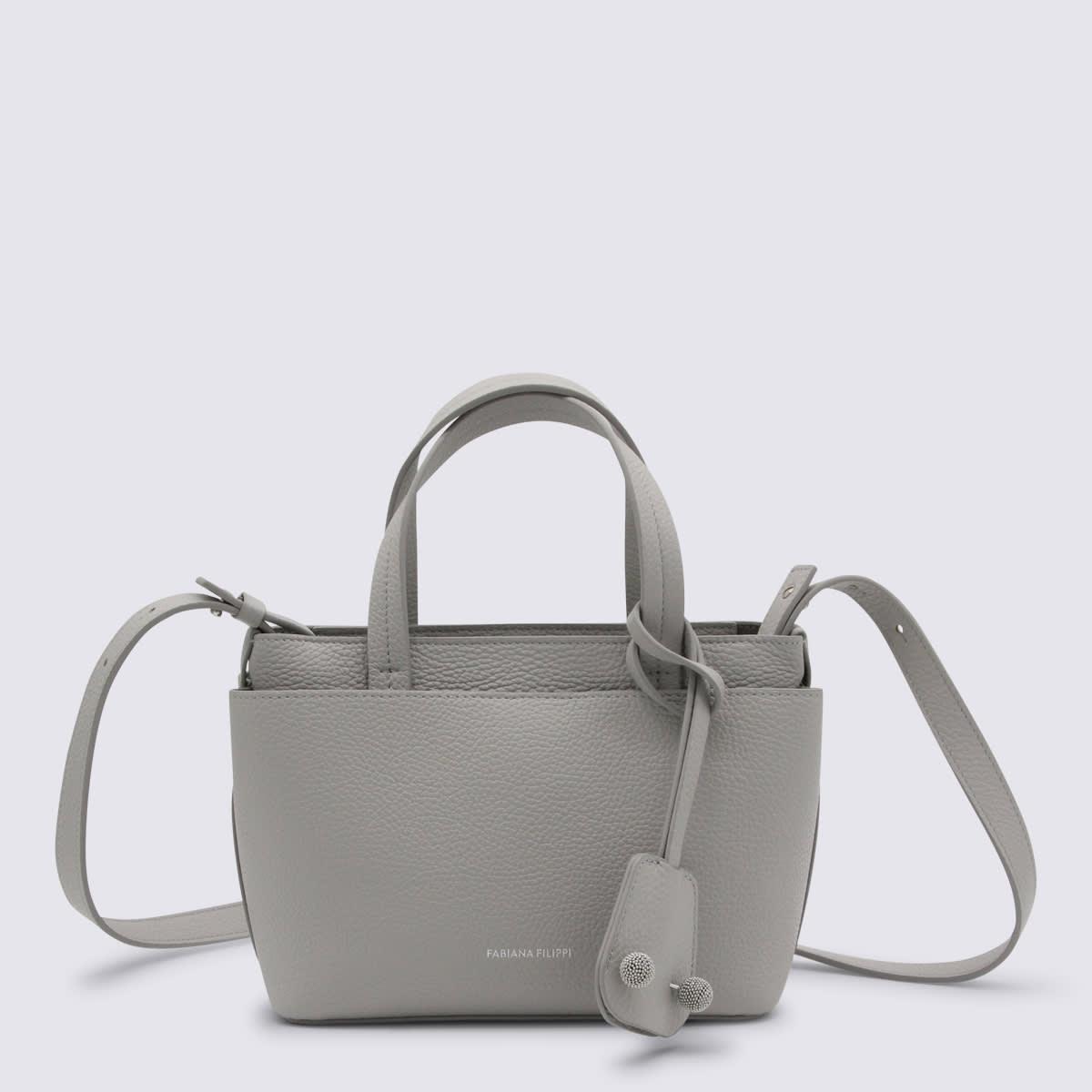 fabiana filippi grey leather top handle bag