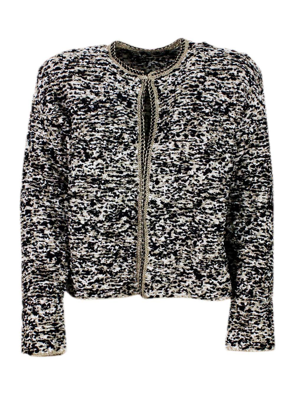fabiana filippi jackets nero - panna oro 30bb 29pa 22co - women