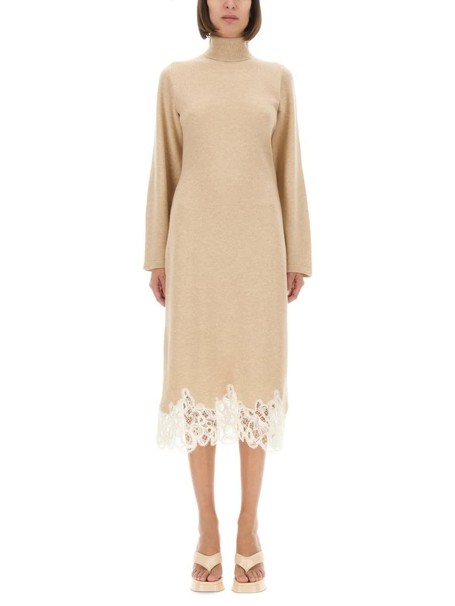 fabiana filippi knit dress with lace hemline