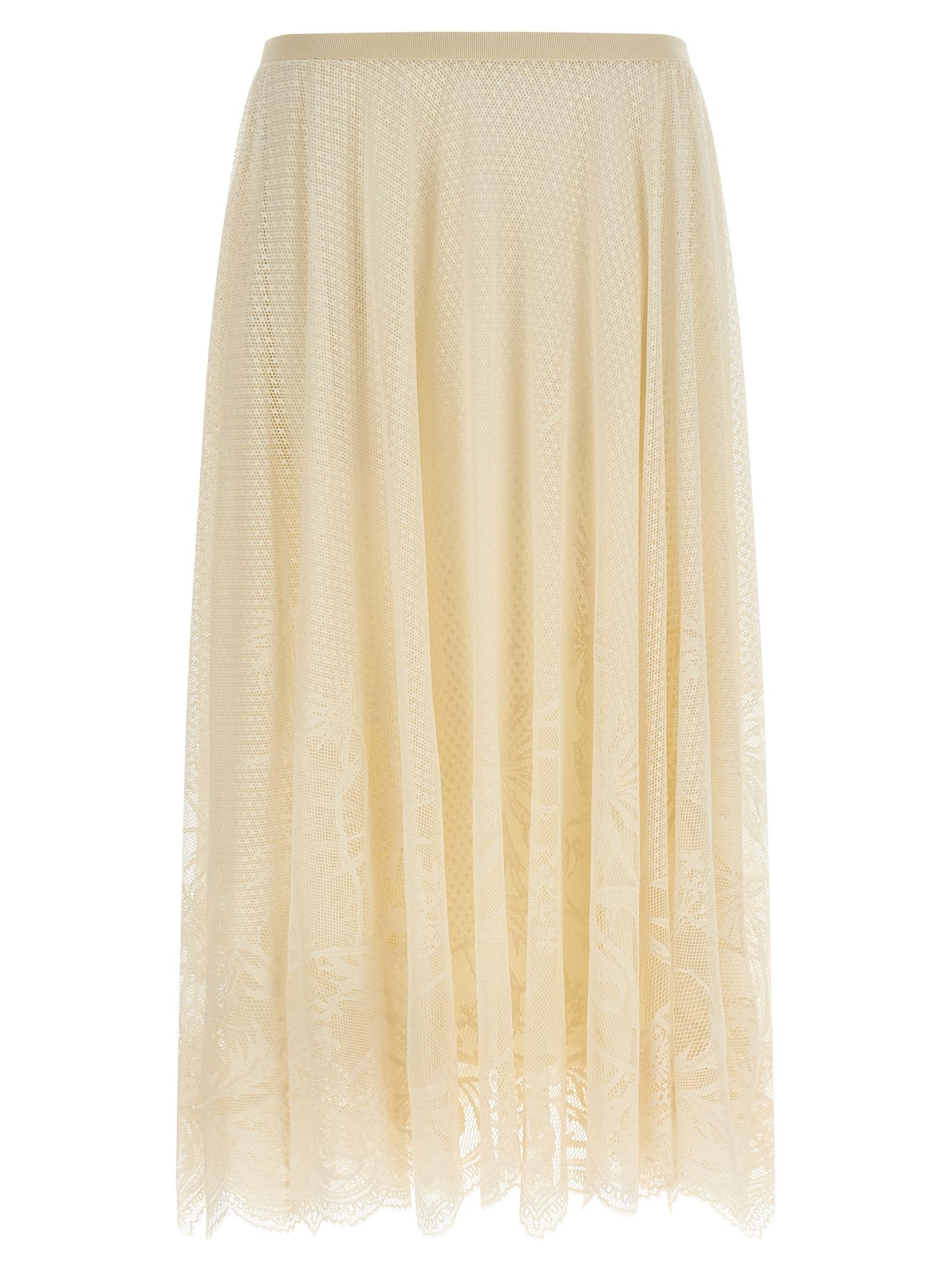 fabiana filippi lace skirt beige cotton polyamide - women