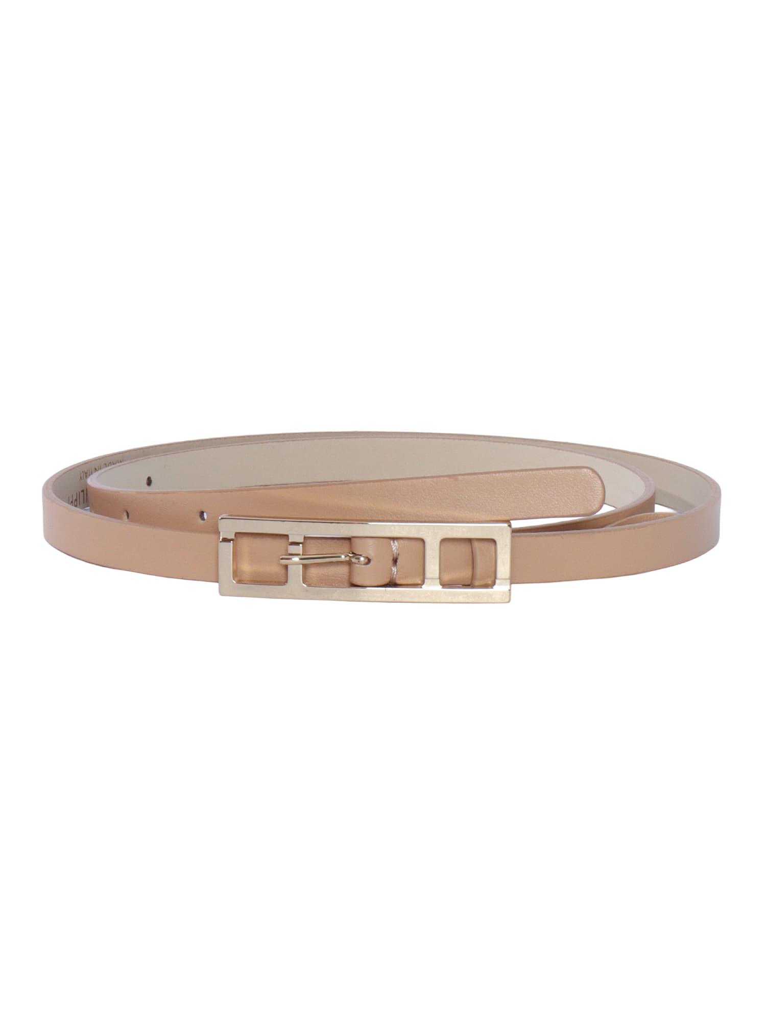 fabiana filippi leather belt with logo buckle