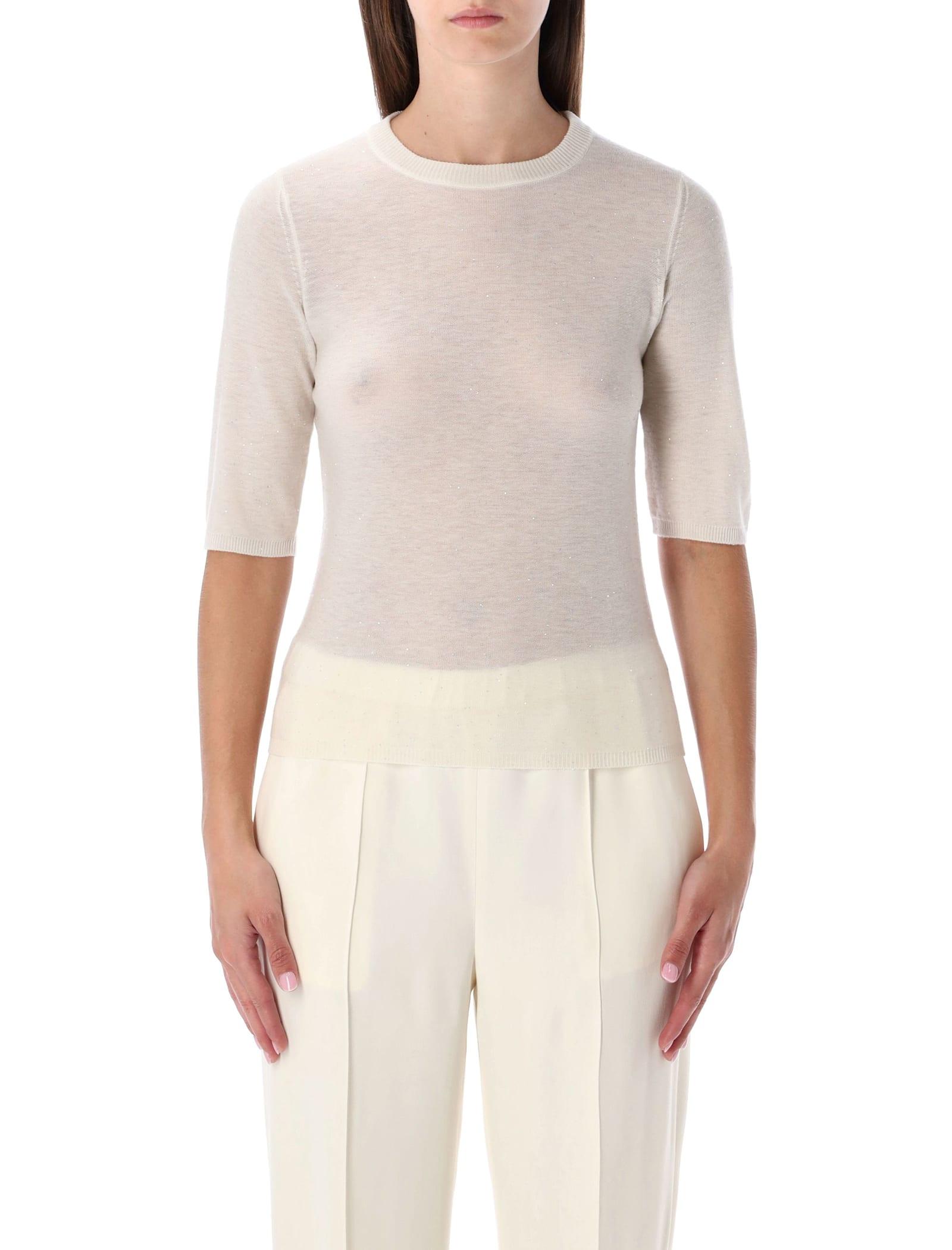 fabiana filippi lightweight short sleeve sweater ivory