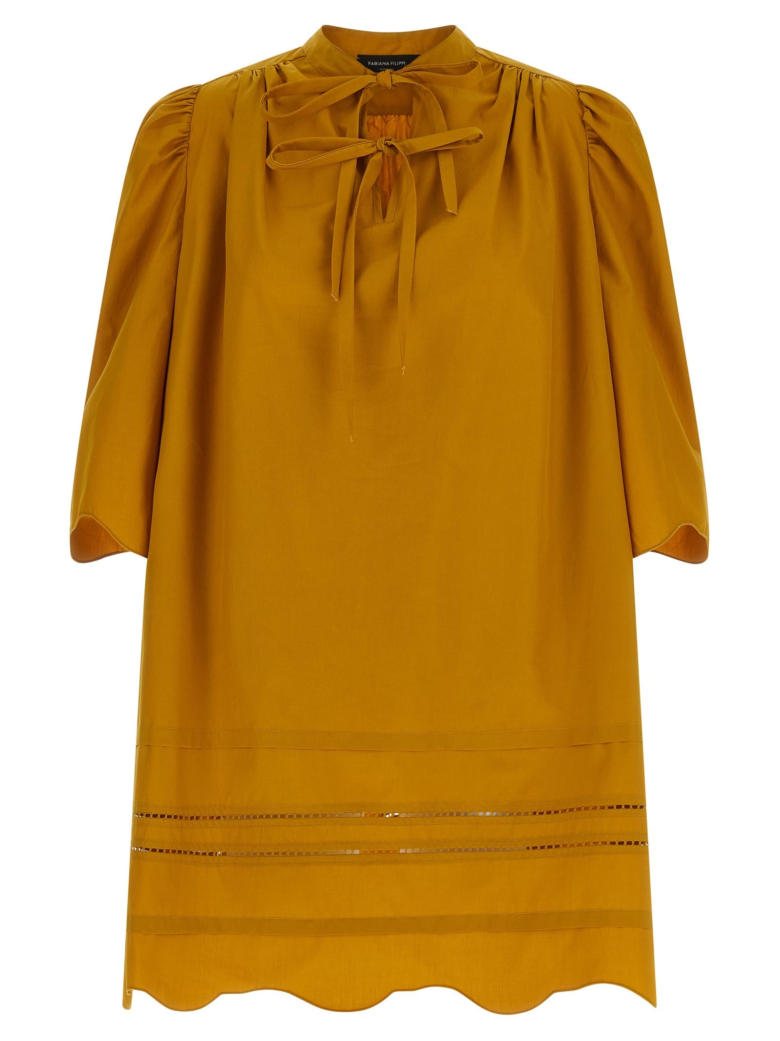 fabiana filippi loose dress yellow cotton - women
