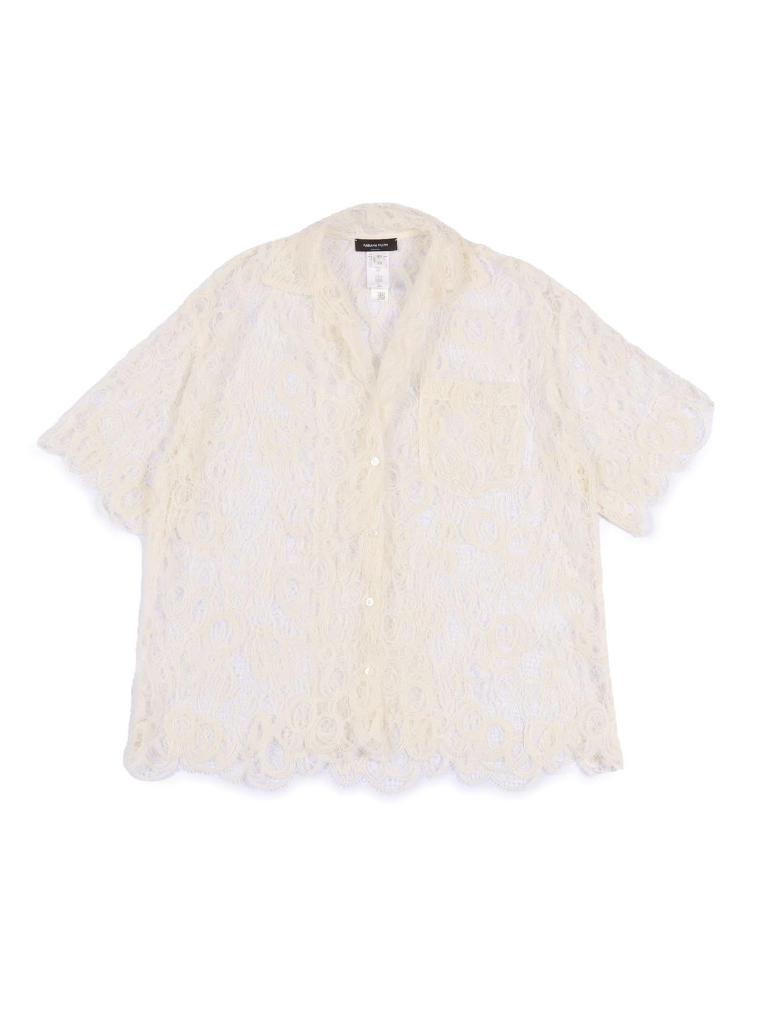 fabiana filippi macrame lace oversize shirt