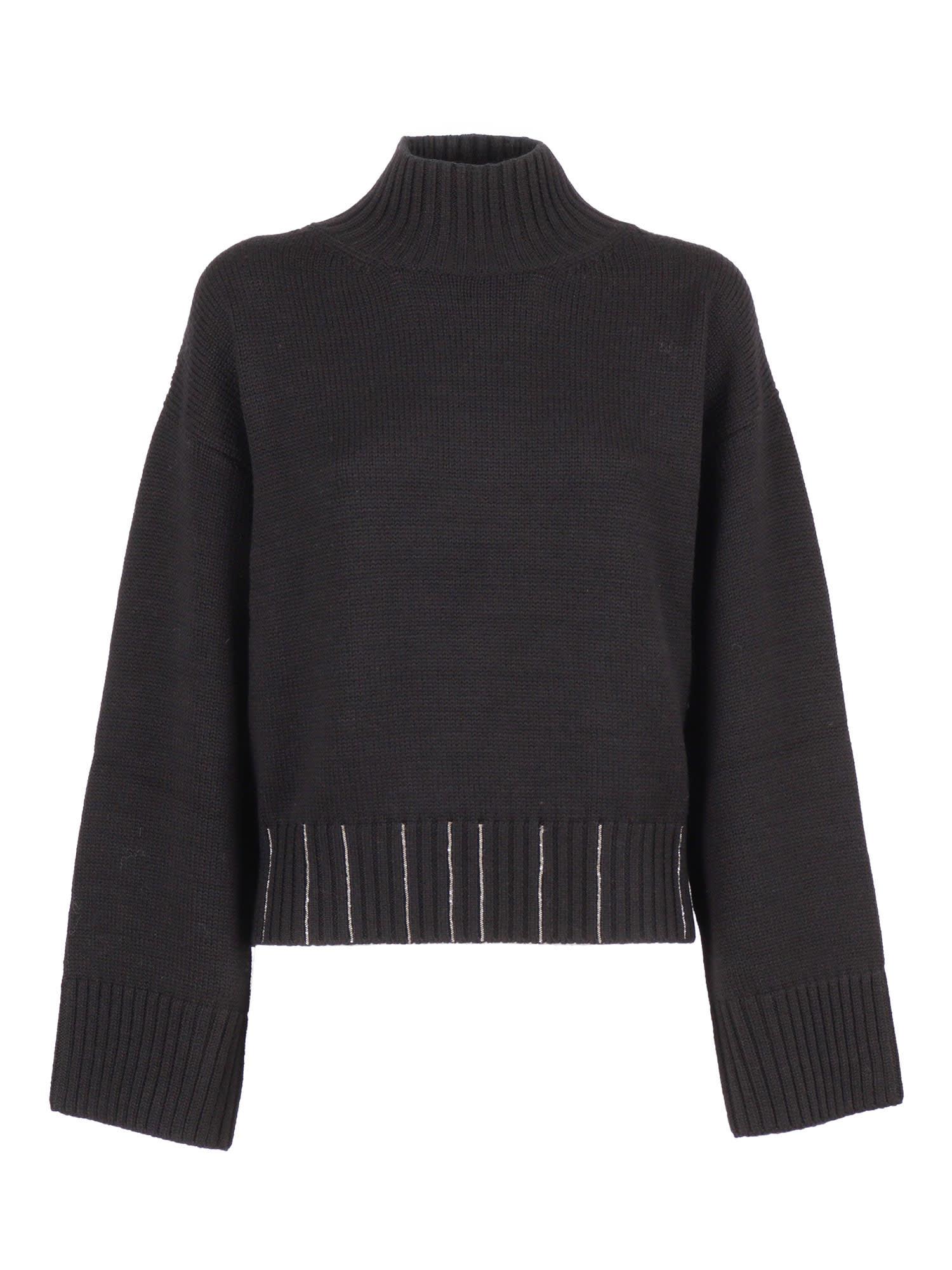 fabiana filippi merino wool cropped turtle neck sweater