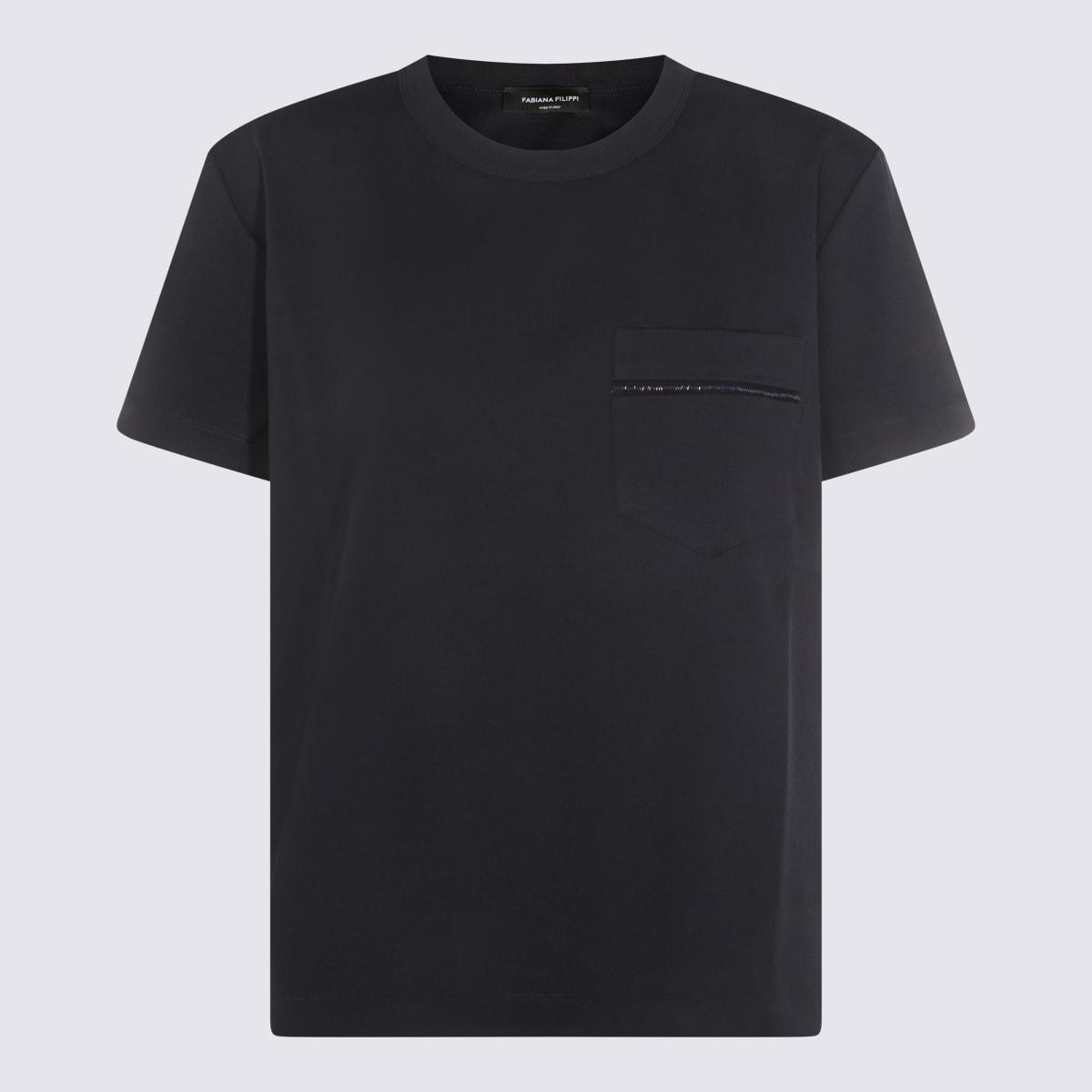 fabiana filippi navy viscose t-shirt