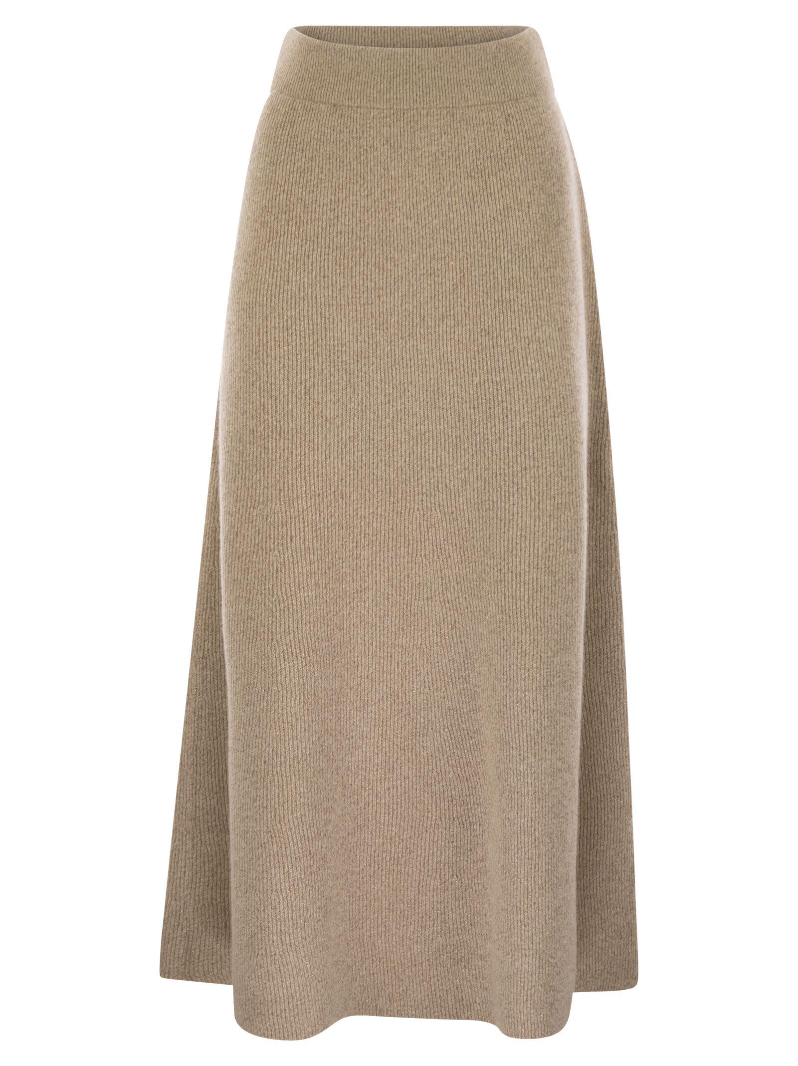 fabiana filippi platinum and lurex long skirt