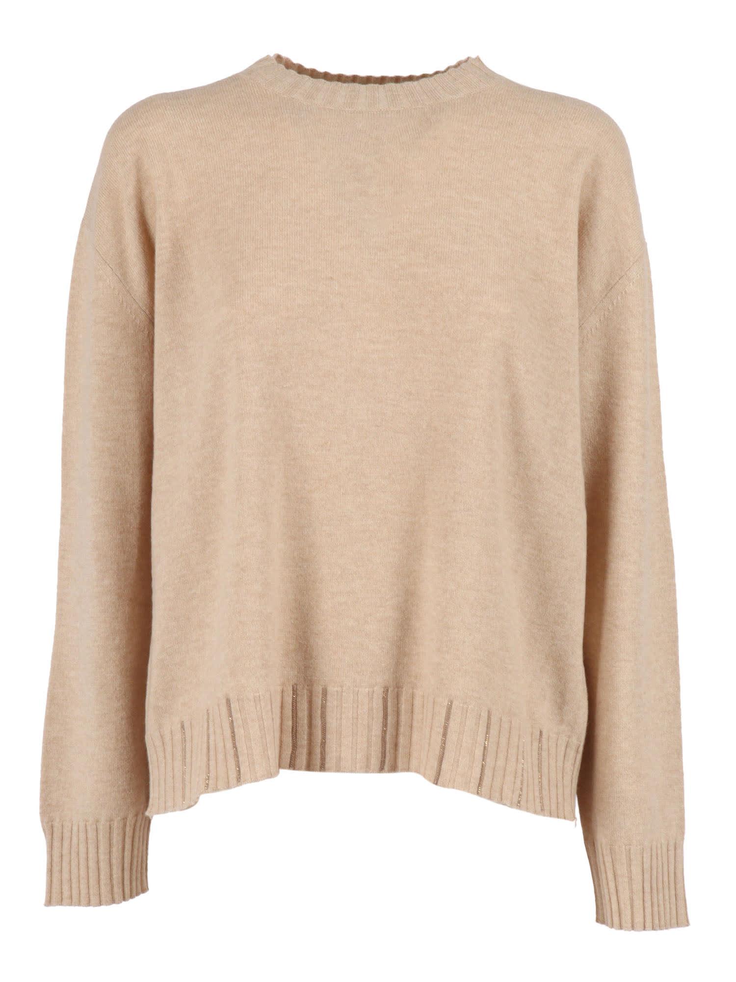 fabiana filippi platinum crew neck sweater with filo diamante