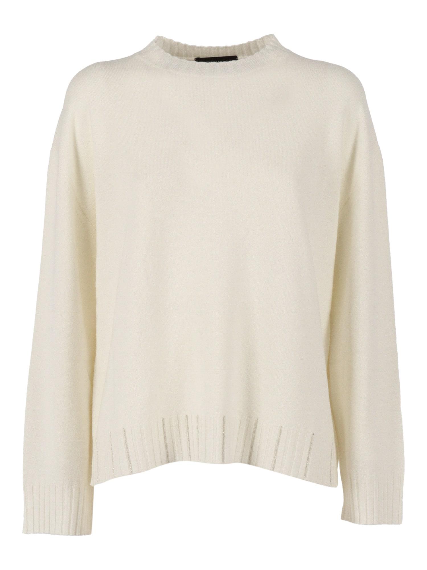 fabiana filippi platinum crew neck sweater with filo diamante