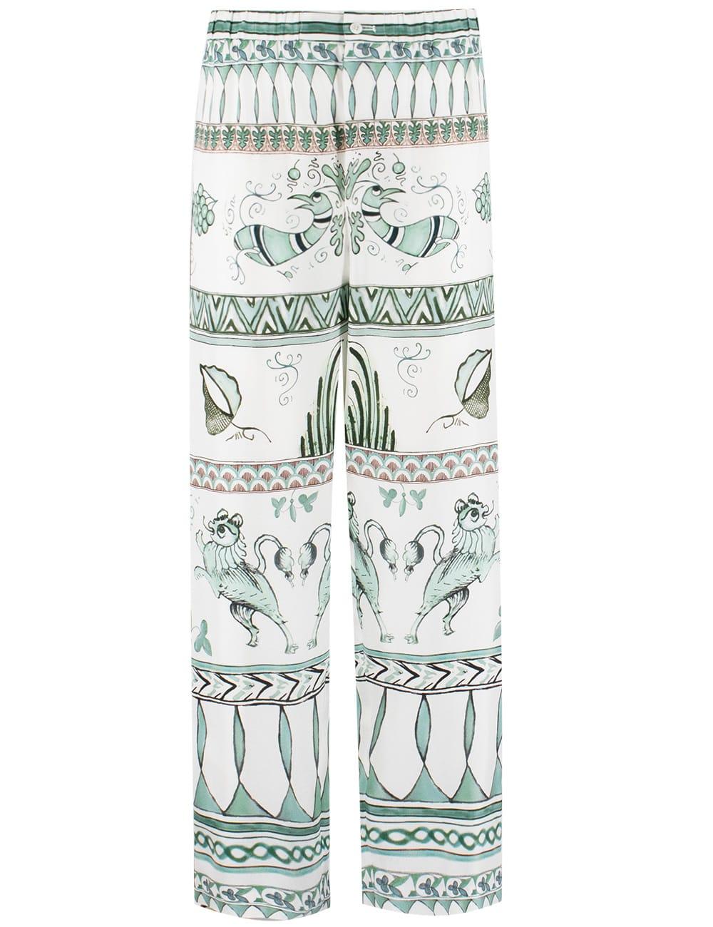 fabiana filippi printed straight buttoned trousers