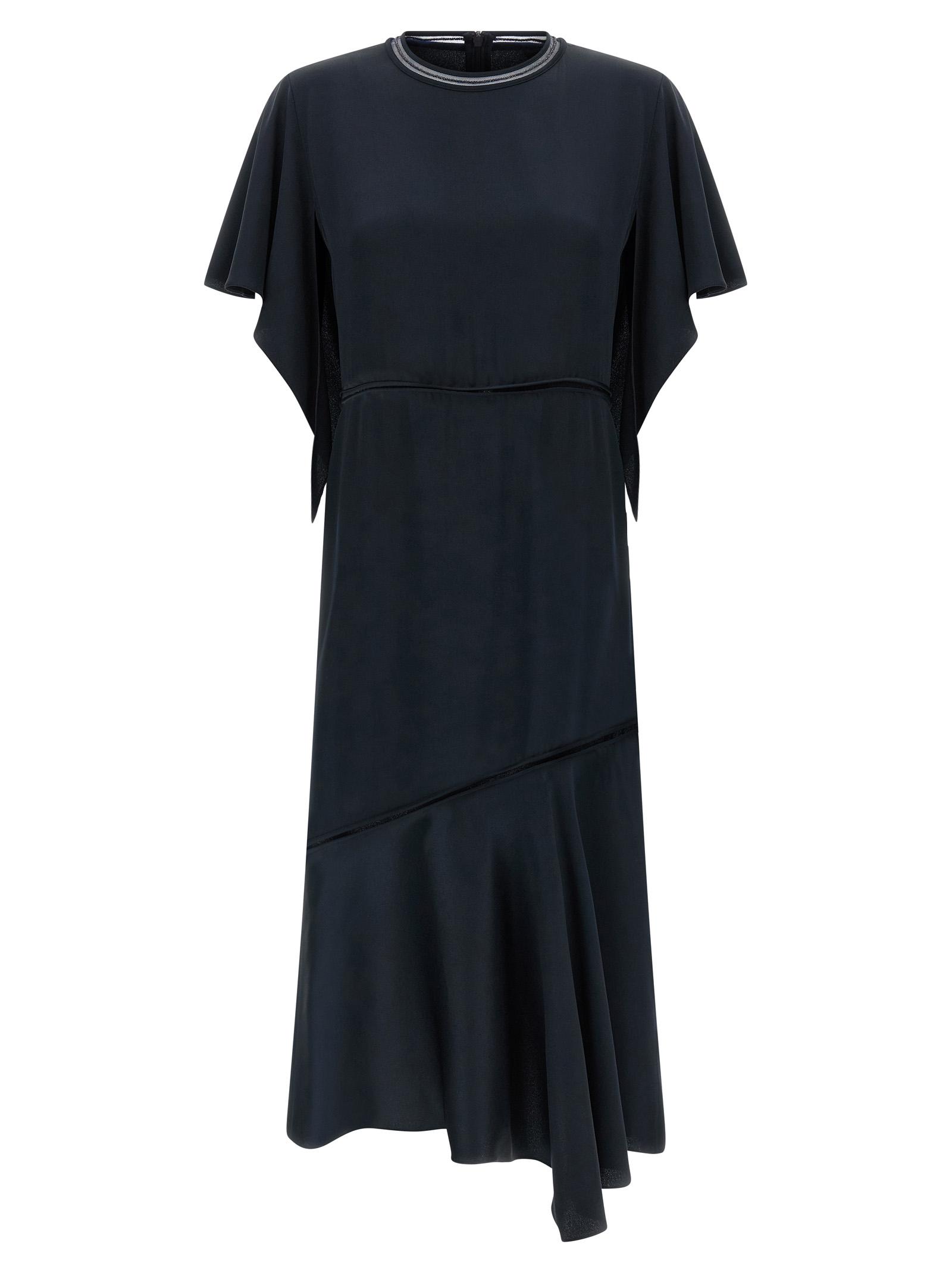 fabiana filippi ruffle dress blue viscose - women