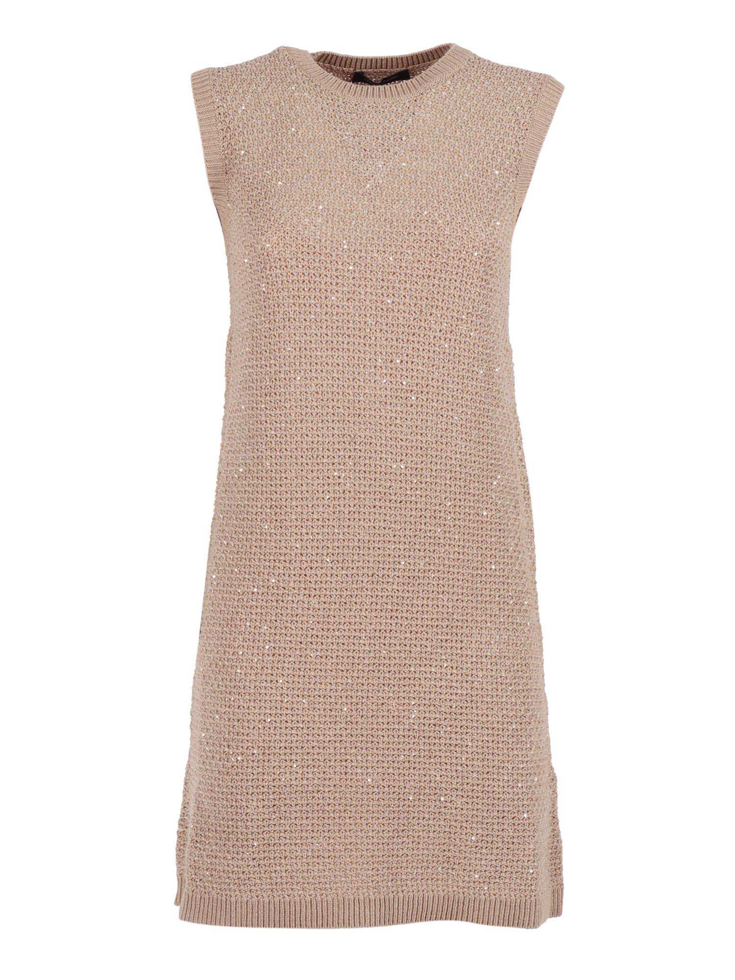 fabiana filippi sequin diamond stitch knit dress