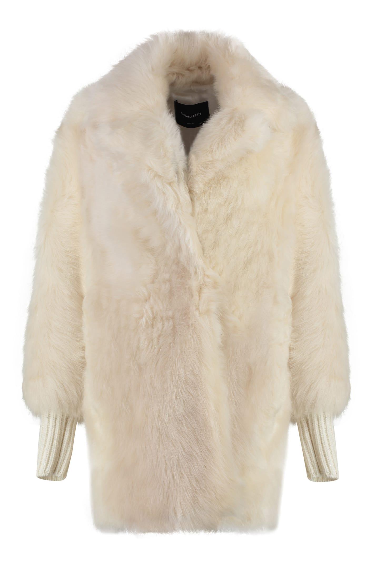 fabiana filippi shearling overcoat