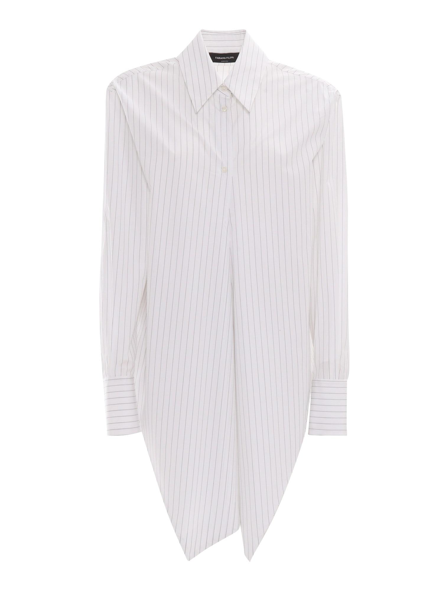 fabiana filippi striped popin shirt with crossed front