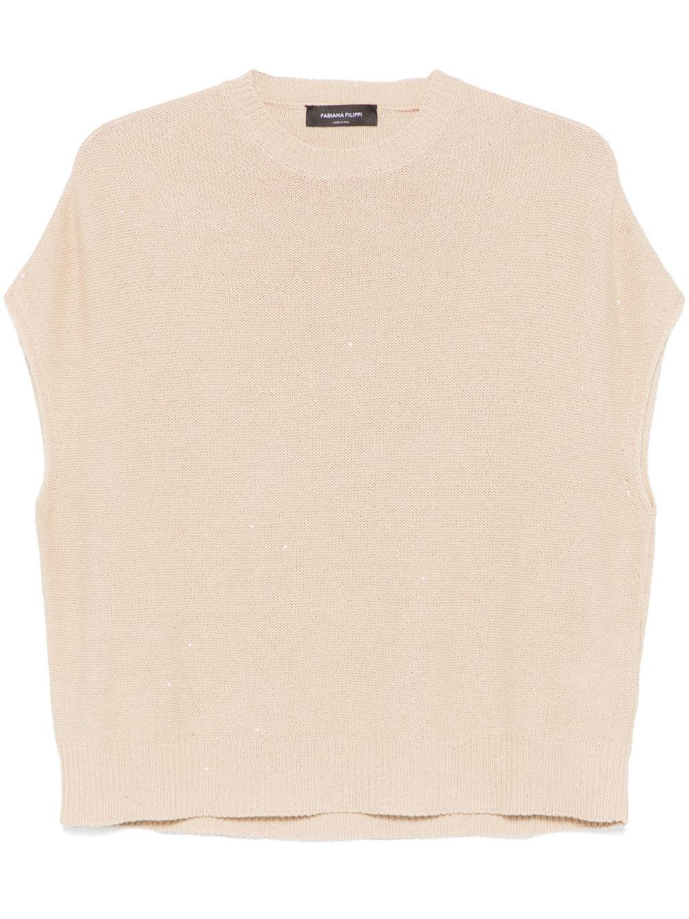 fabiana filippi sweaters beige cotton linen polyester - women