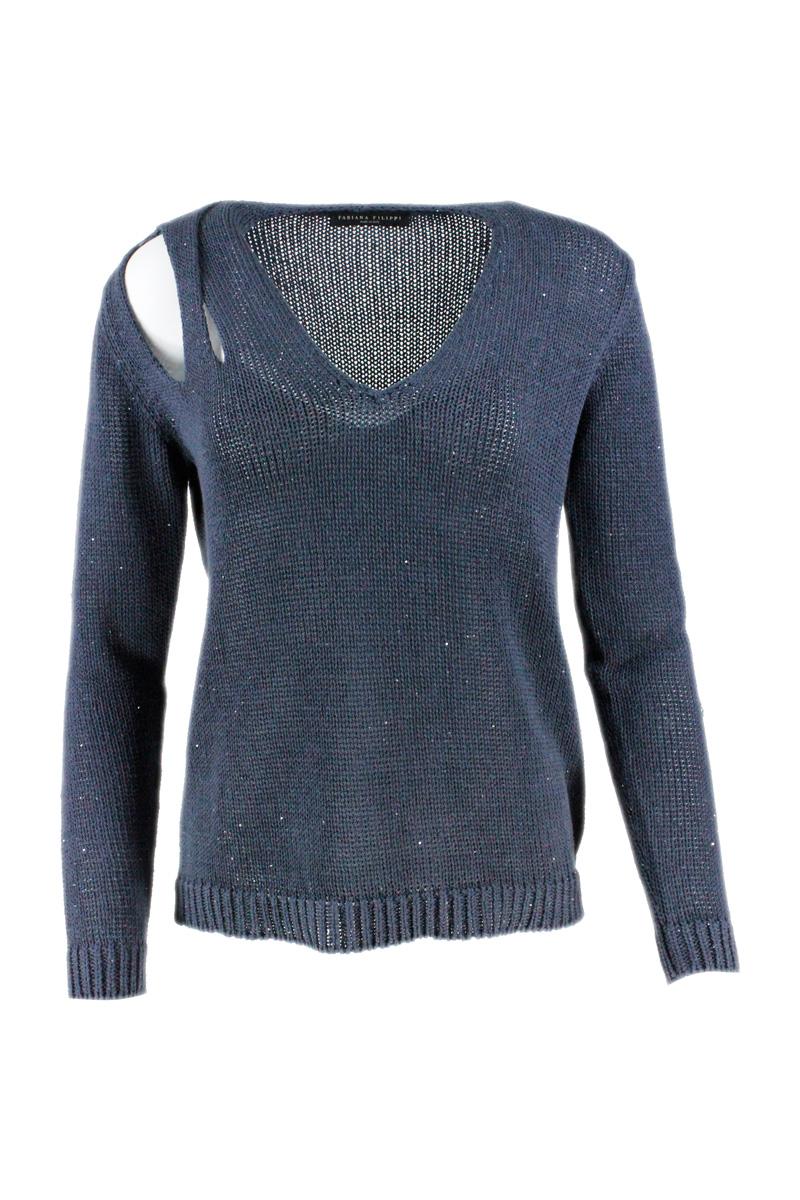 fabiana filippi sweaters blue 61co 38li 1pl - women