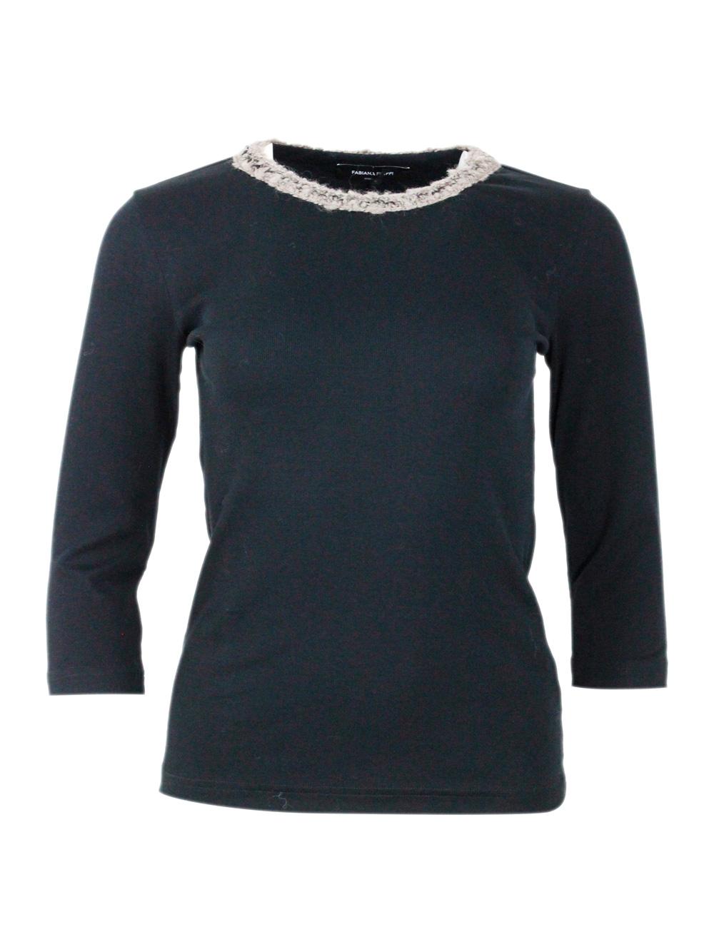 fabiana filippi t-shirts and polos black 94co 6ea - women