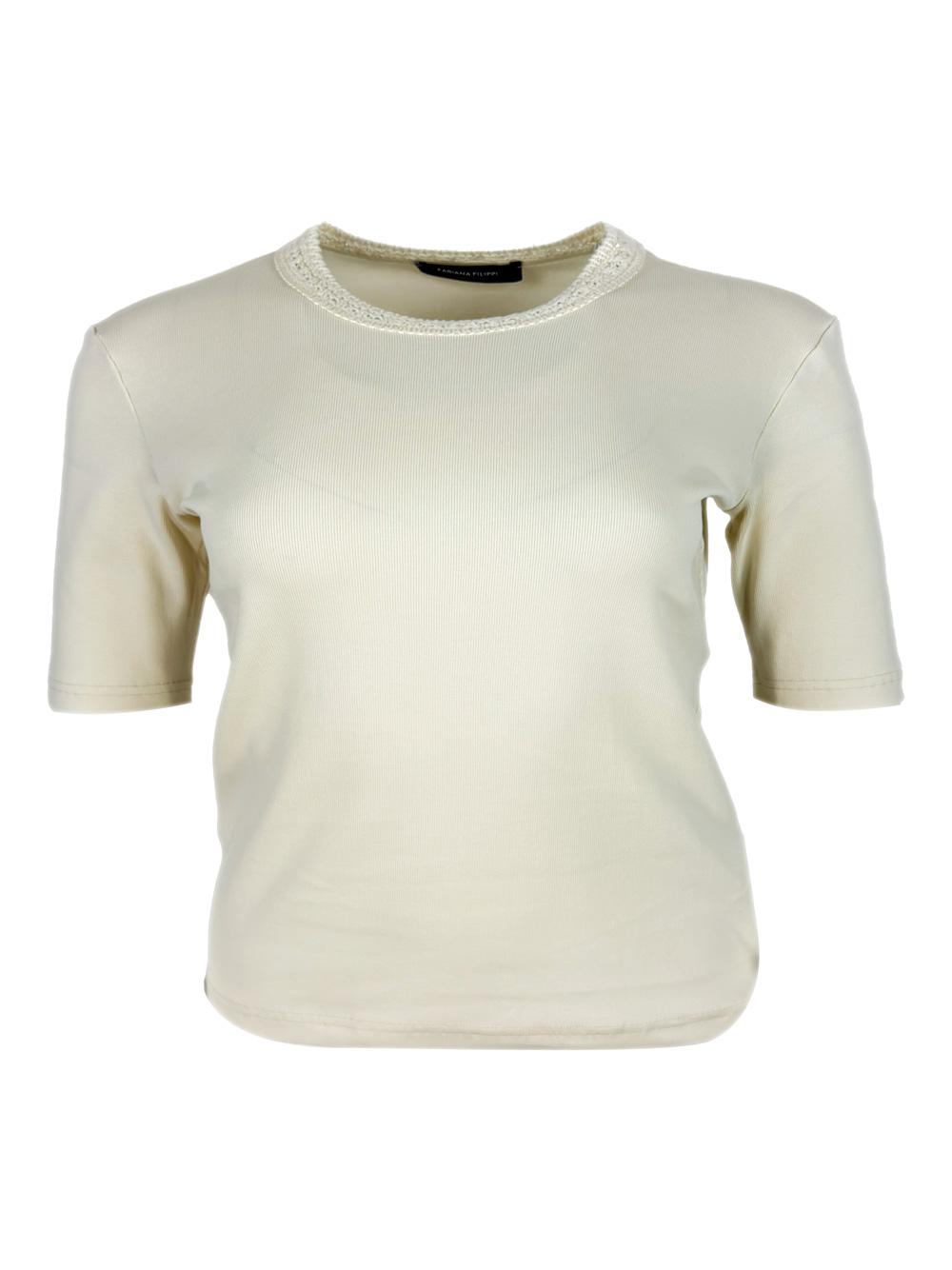 fabiana filippi t-shirts and polos cream 94co 6ea - women