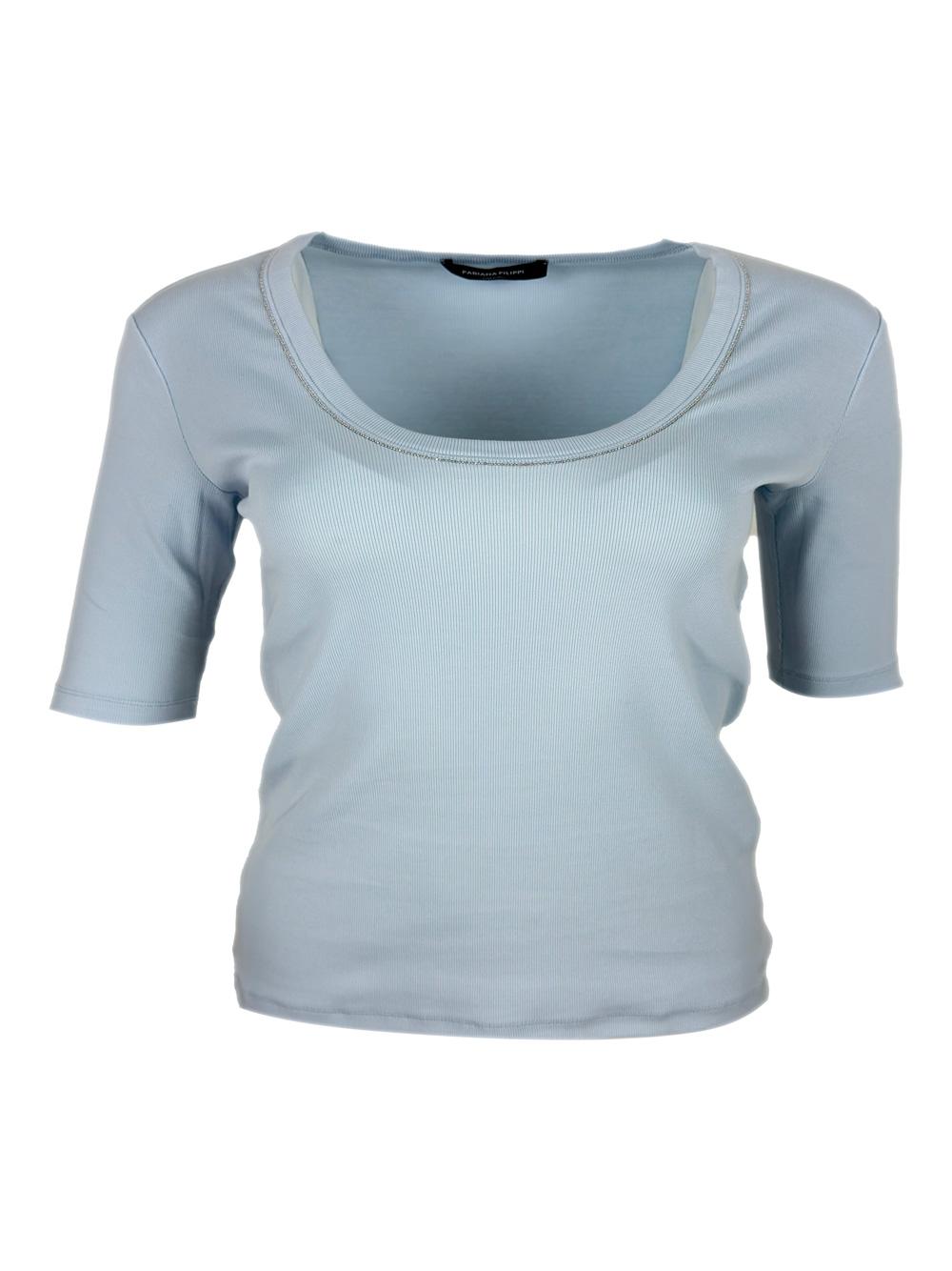 fabiana filippi t-shirts and polos light blue 94co 6ea - women