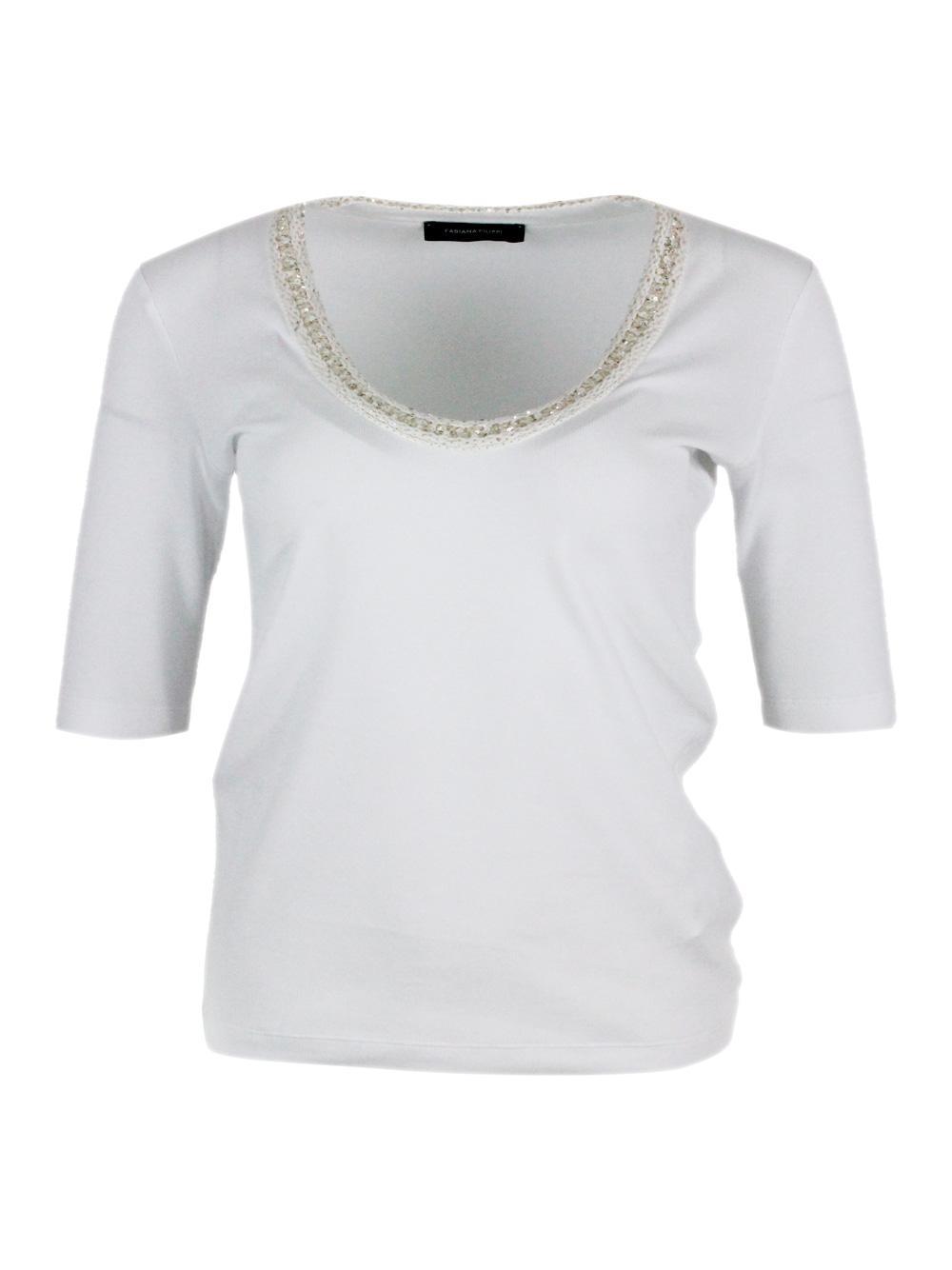 fabiana filippi t-shirts and polos white 94co 6ea - women