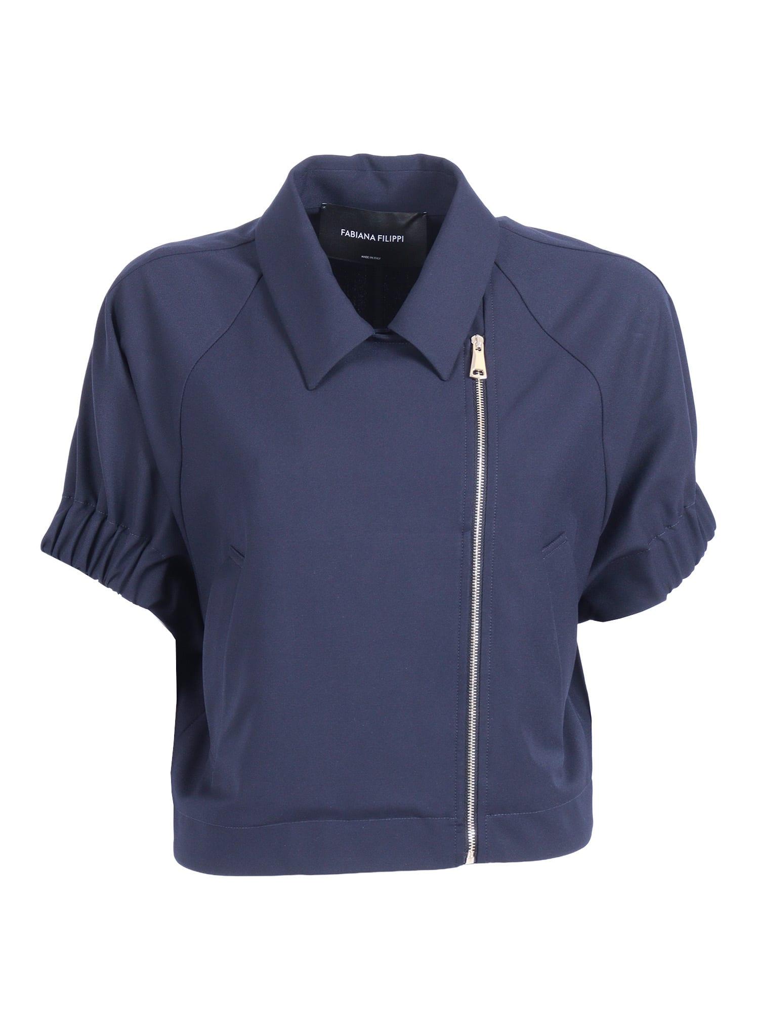 fabiana filippi tech wool short sleeve bomber