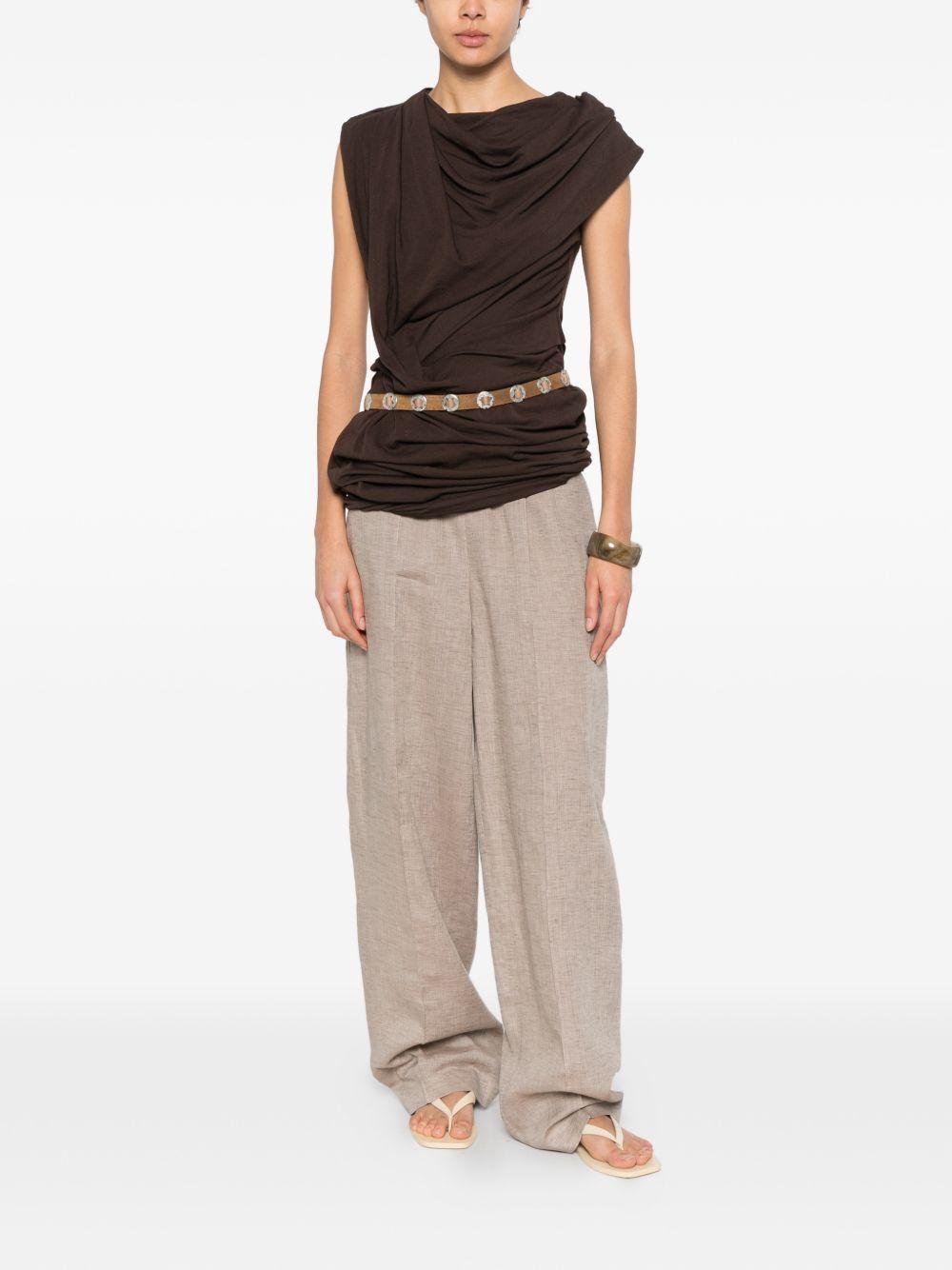 fabiana filippi trousers dove grey linen/flax - women
