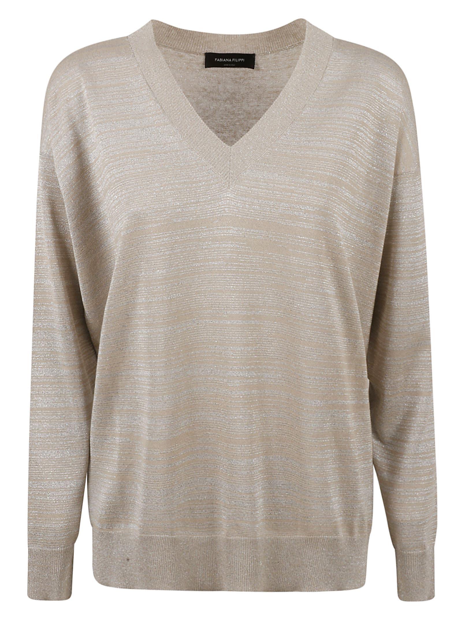 fabiana filippi v-neck stripe patterned sweater