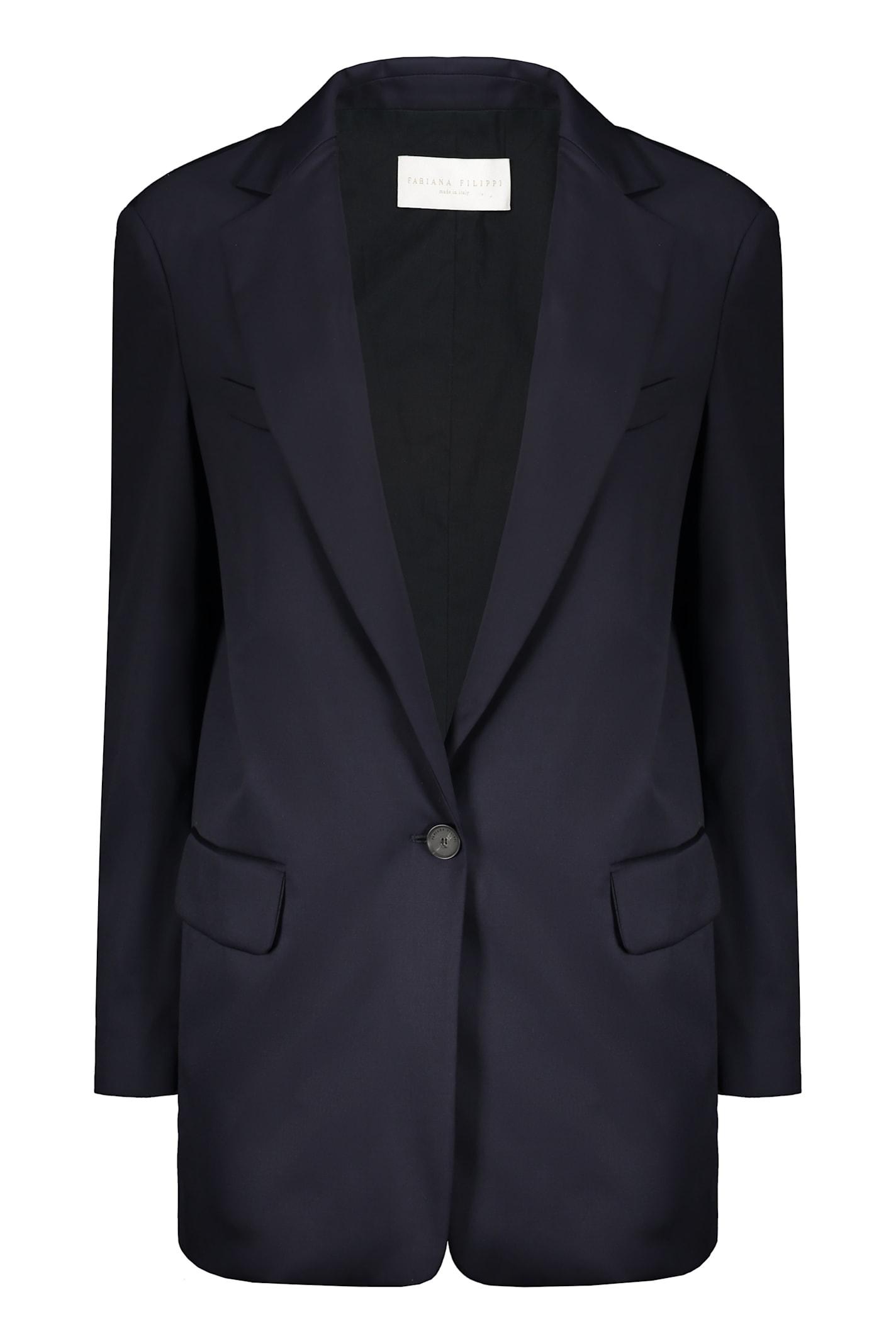fabiana filippi virgin wool single-breasted blazer