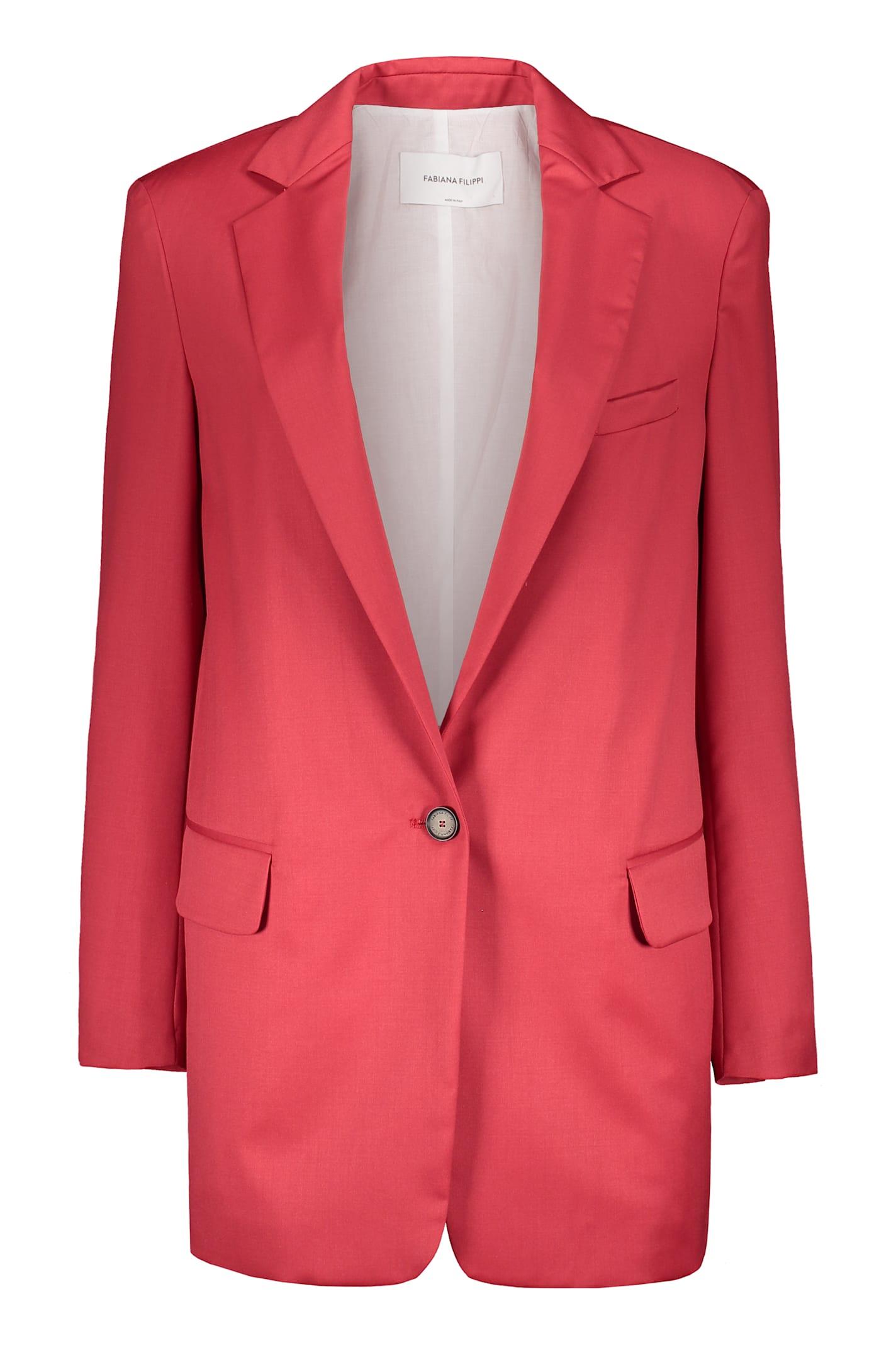 fabiana filippi virgin wool single-breasted blazer