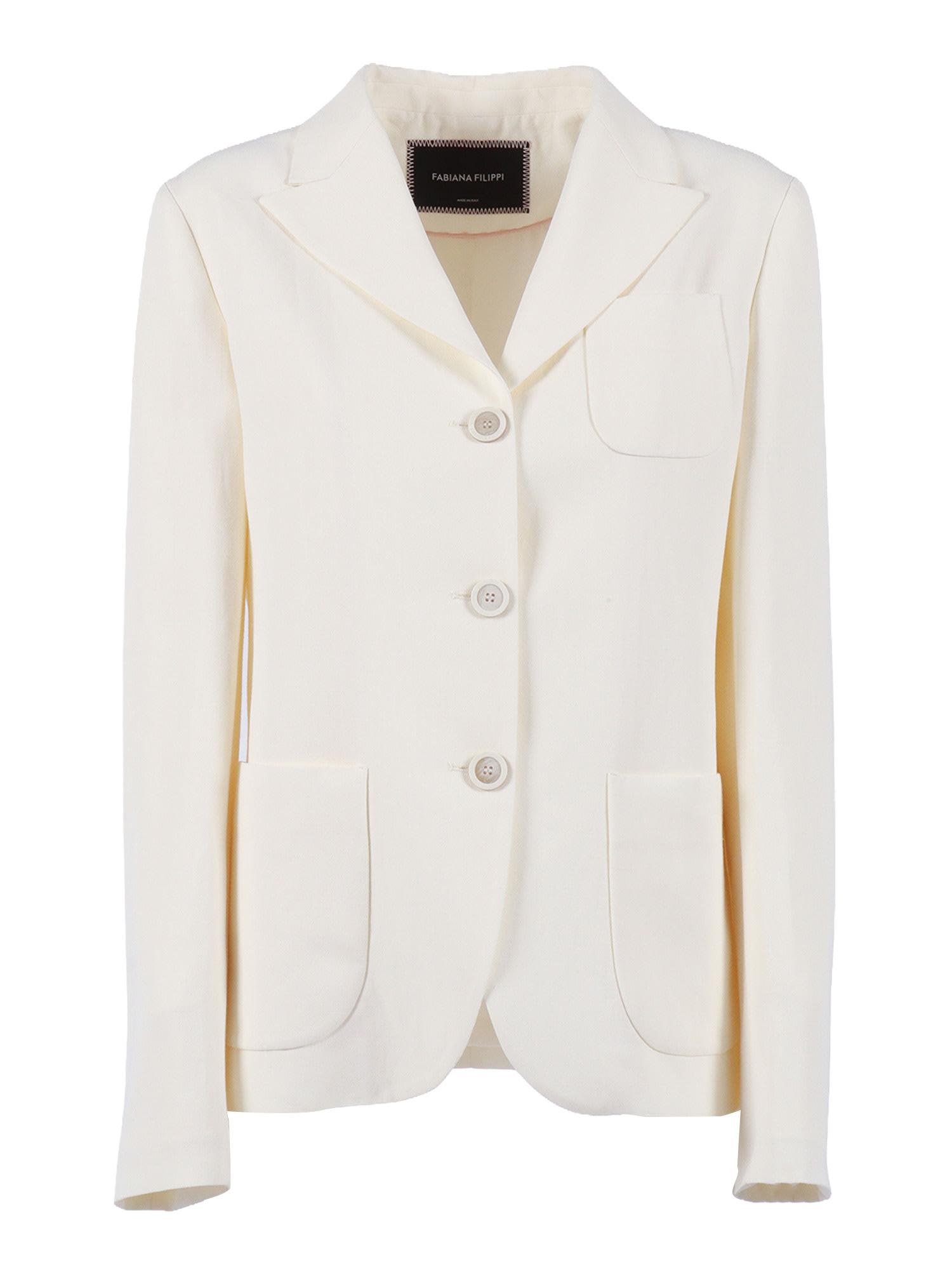 fabiana filippi viscose linen fitted blazer