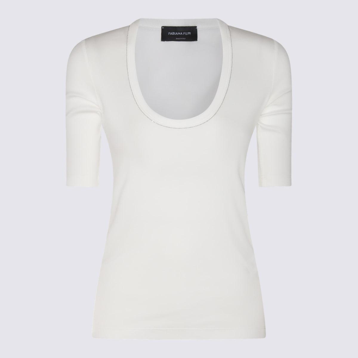 fabiana filippi white cotton t-shirt