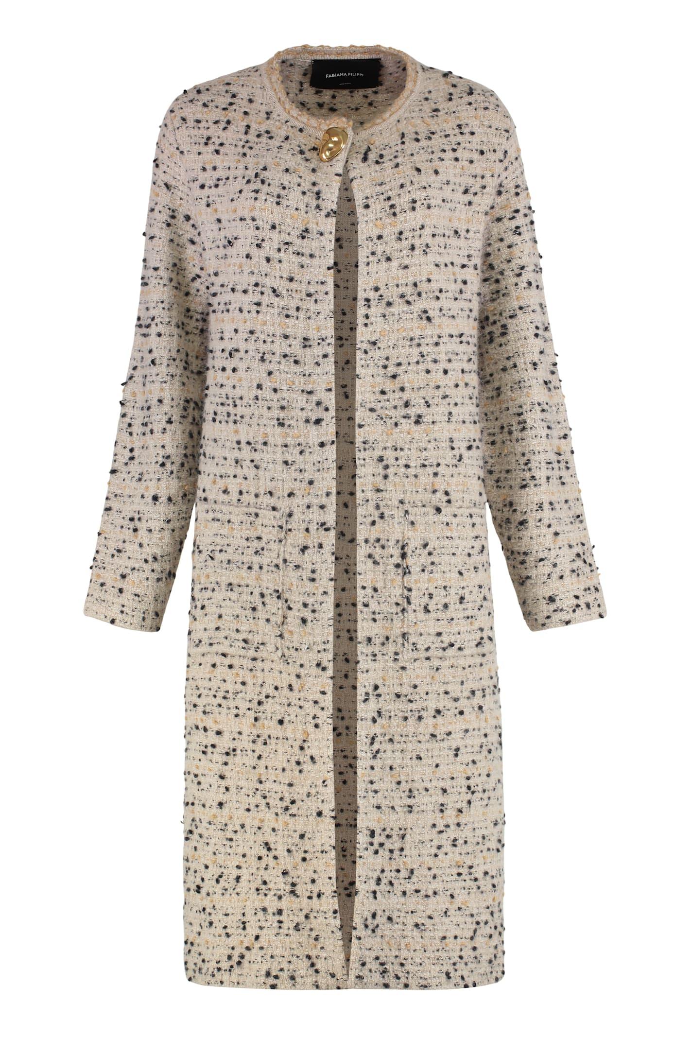 fabiana filippi wool blend maxi-cardigan