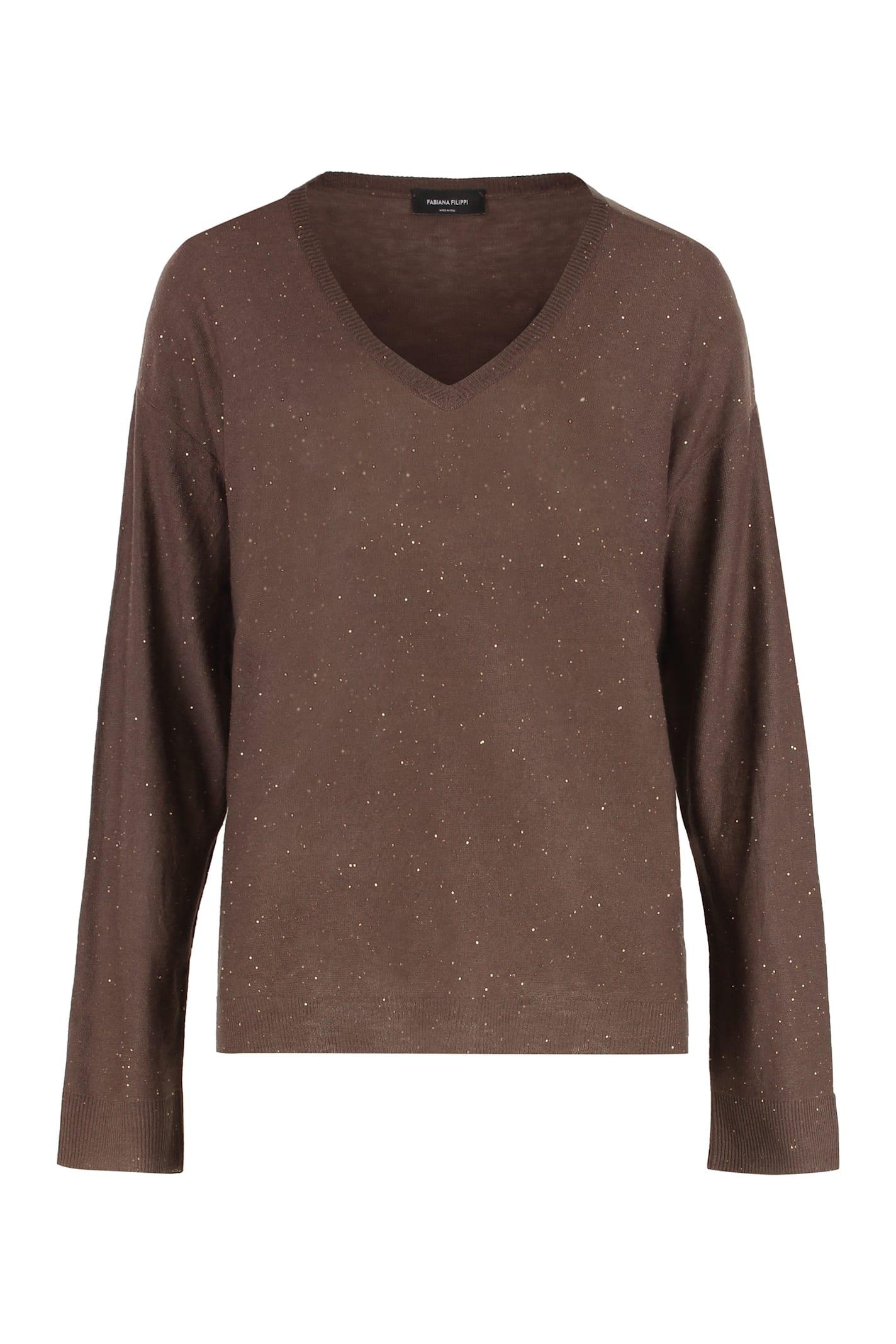 fabiana filippi wool v-neck sweater