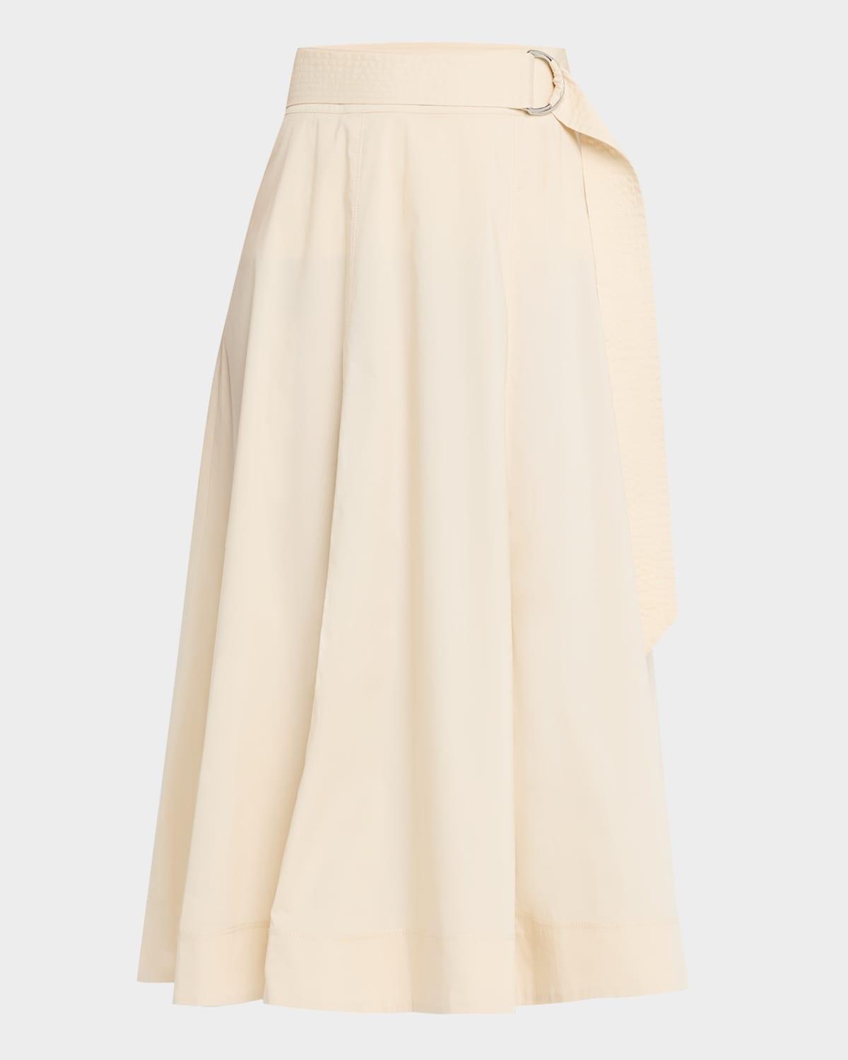 facia belted a-line midi skirt