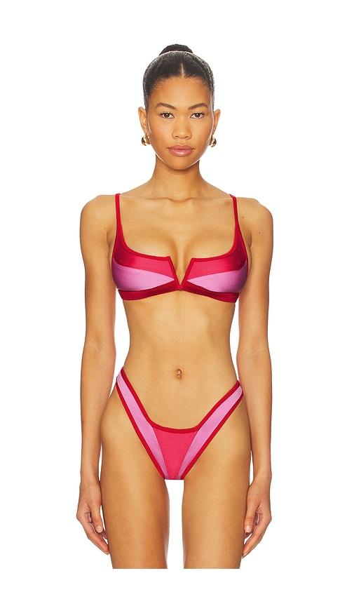 fae gypsy bikini top in pink.
