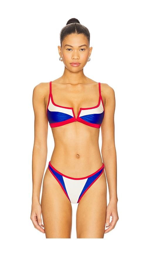 fae gypsy bikini top in red,blue.