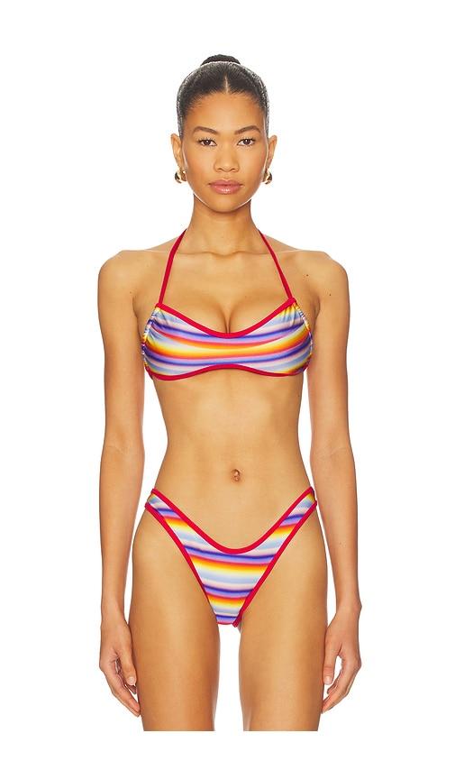 fae maya bikini top in red.