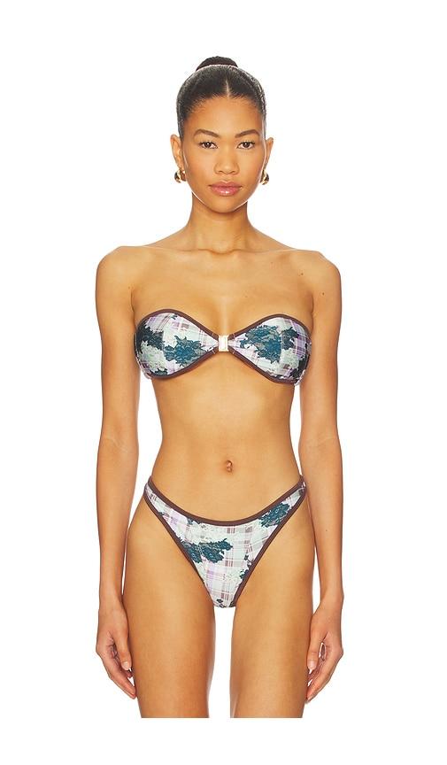 fae tallara bandeau bikini top in navy.
