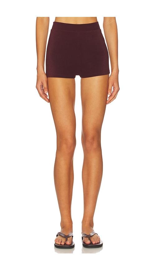 fae valley shorts in wine.