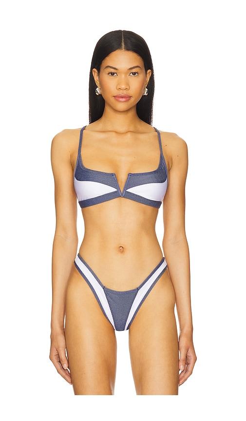 fae x revolve gypsy bikini top in navy,white.
