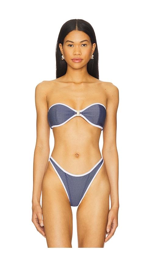 fae x revolve tallara bikini top in navy.