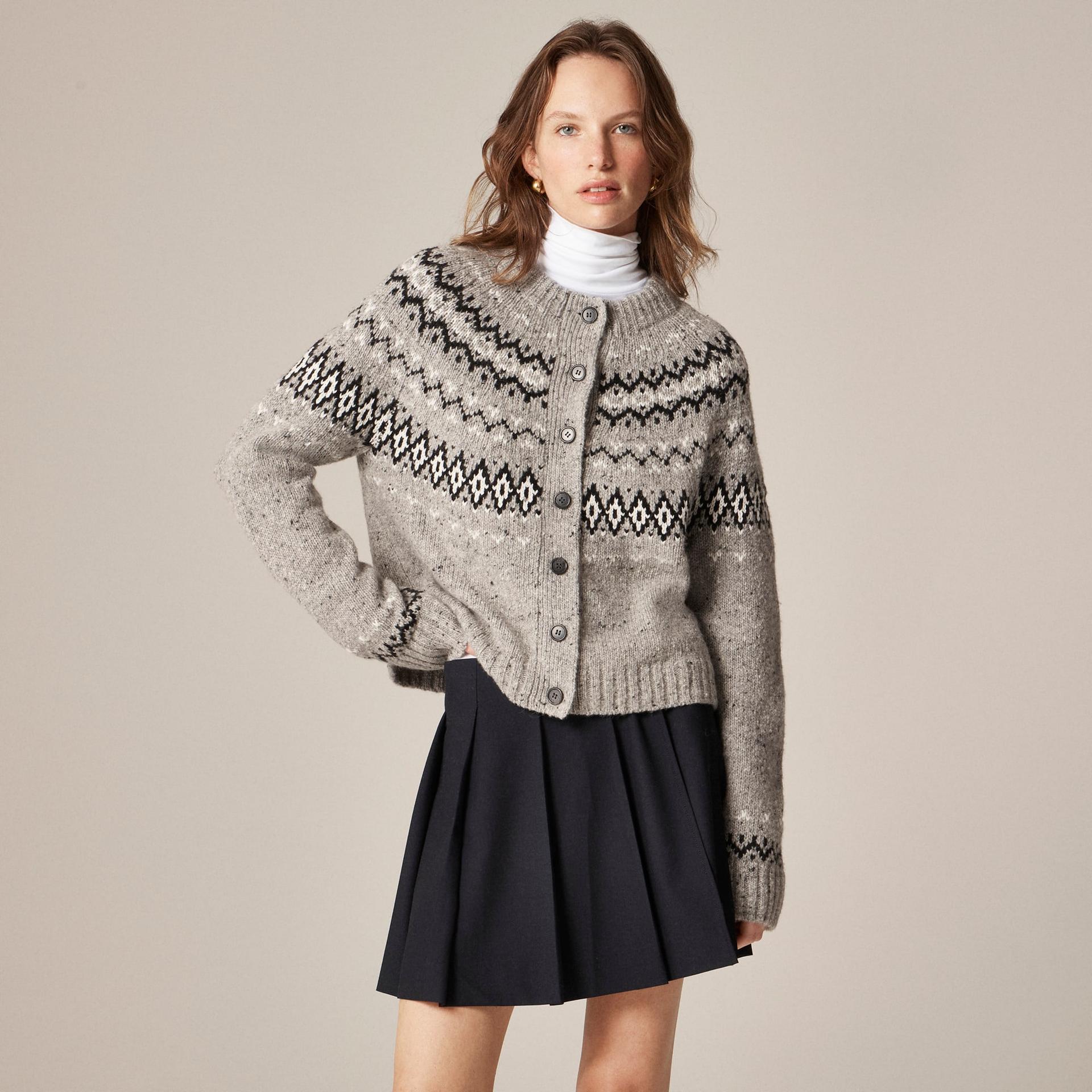 fair isle cardigan in wool blend