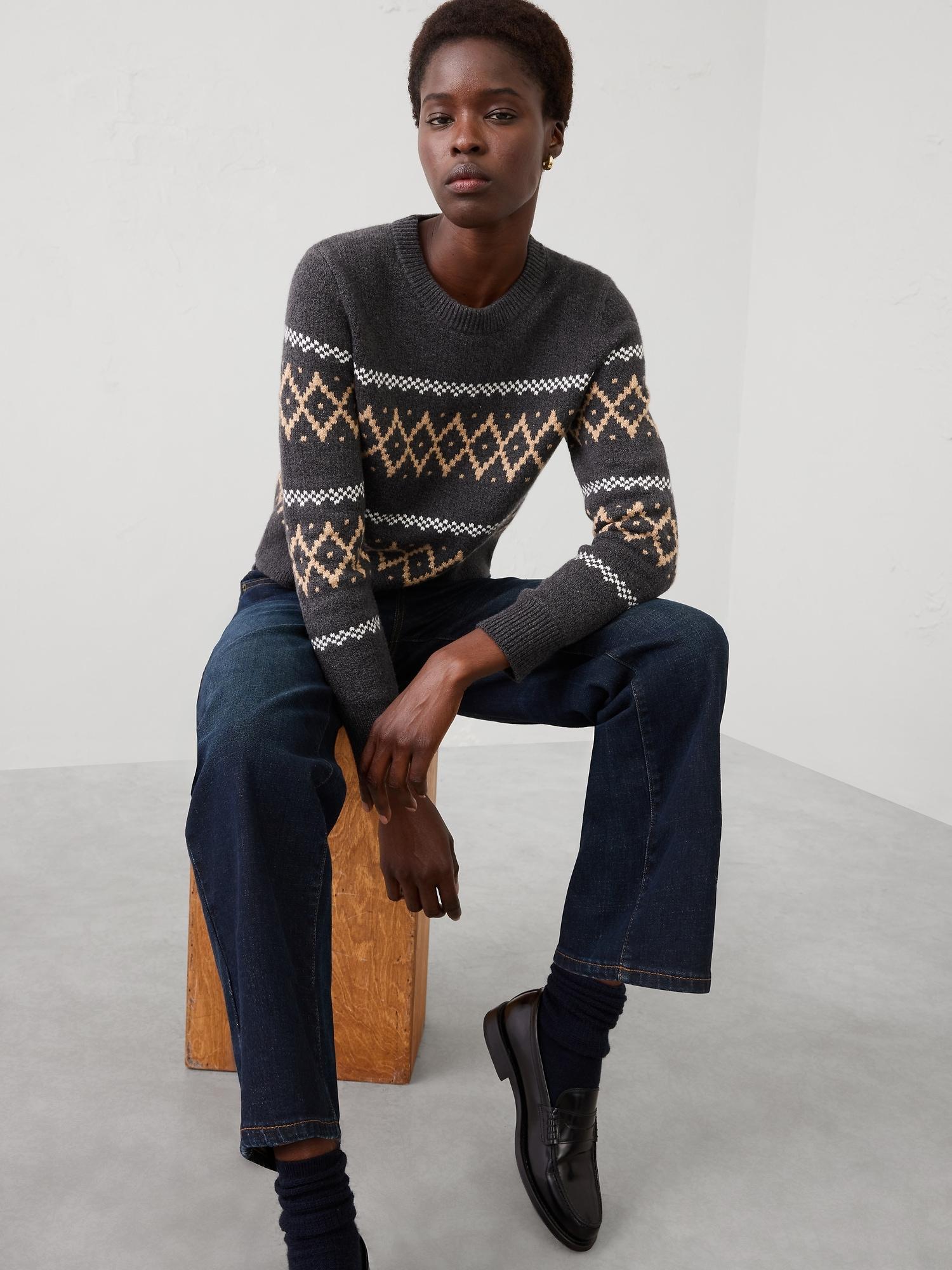 fair isle pullover sweater