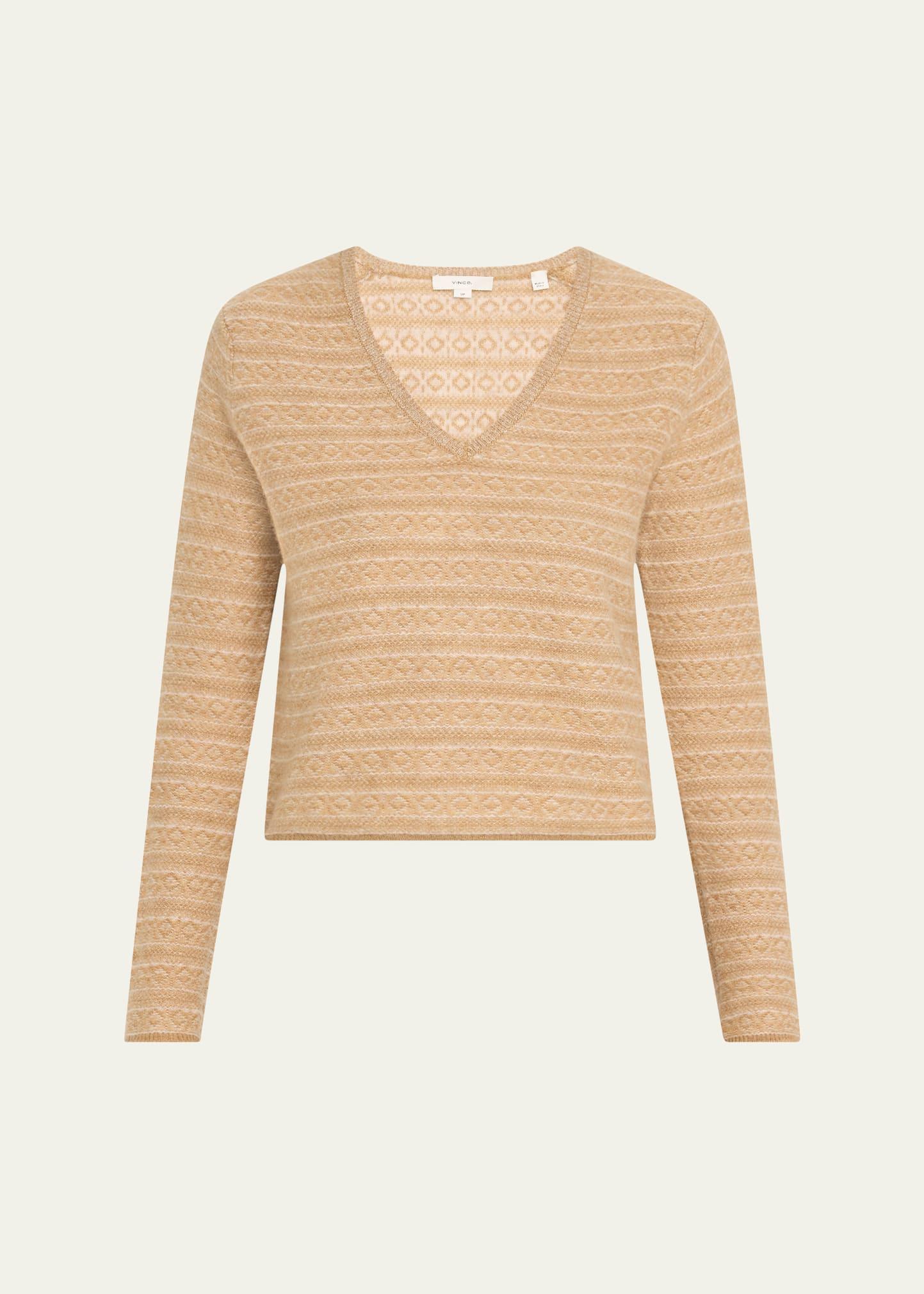 fair isle v-neck sweater