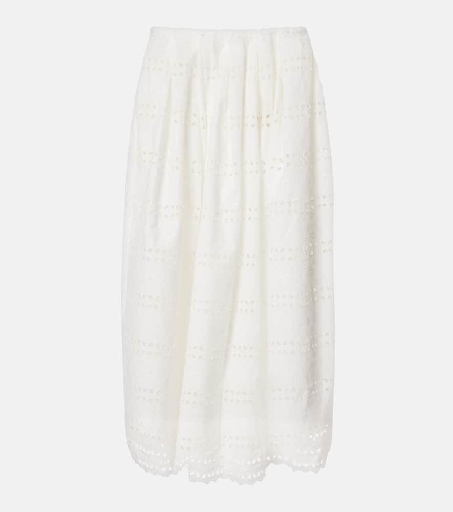 faithfull abajo broderie anglaise midi skirt