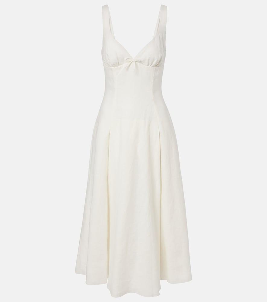 faithfull adalee linen midi dress